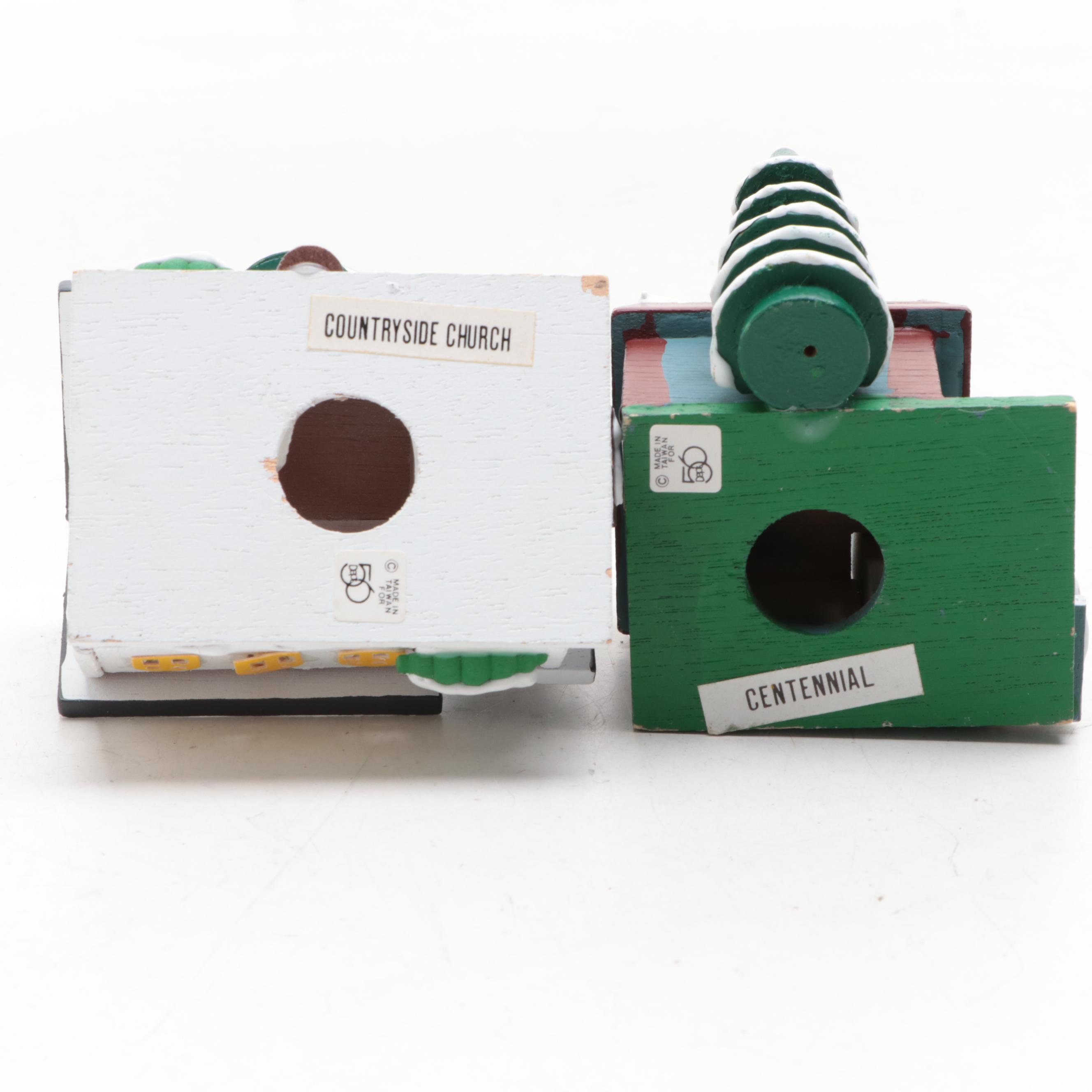 Department 56 Wooden Houses with Other Ornaments and Tissue Box Cover