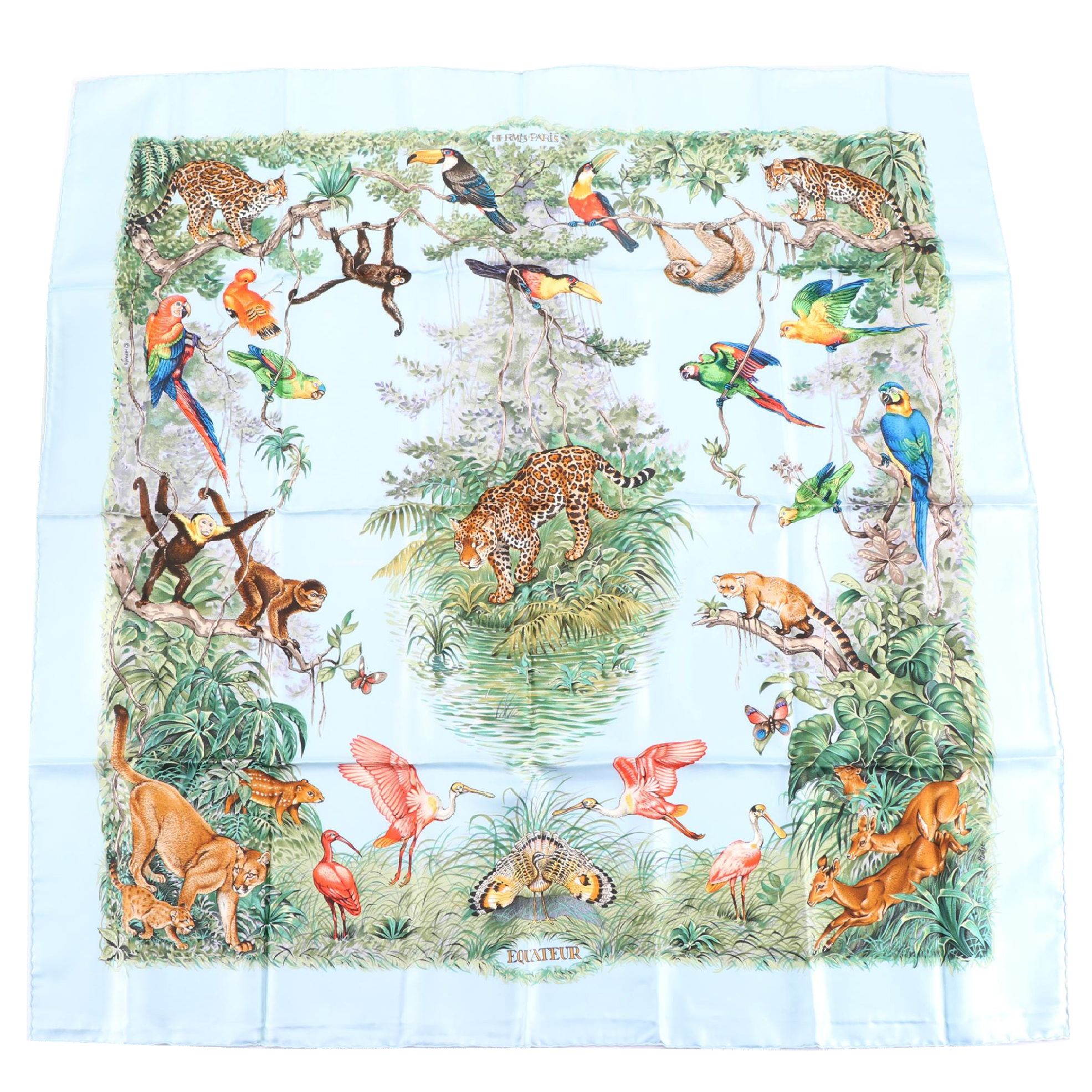 Hermès "Equateur" Silk Twill Scarf 90