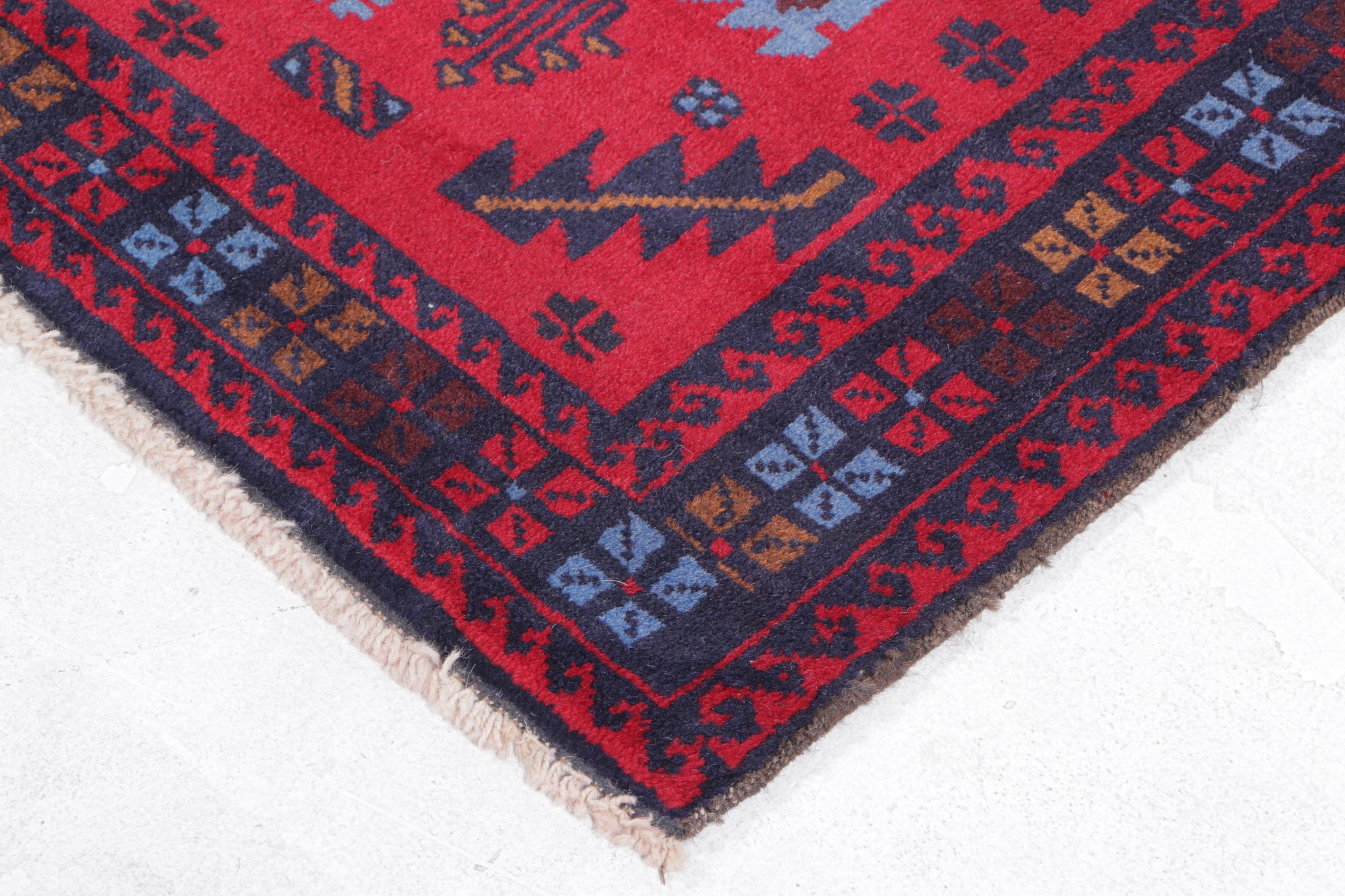 2'10 x 4'11 Hand-Knotted Afghan Taimani Accent Rug