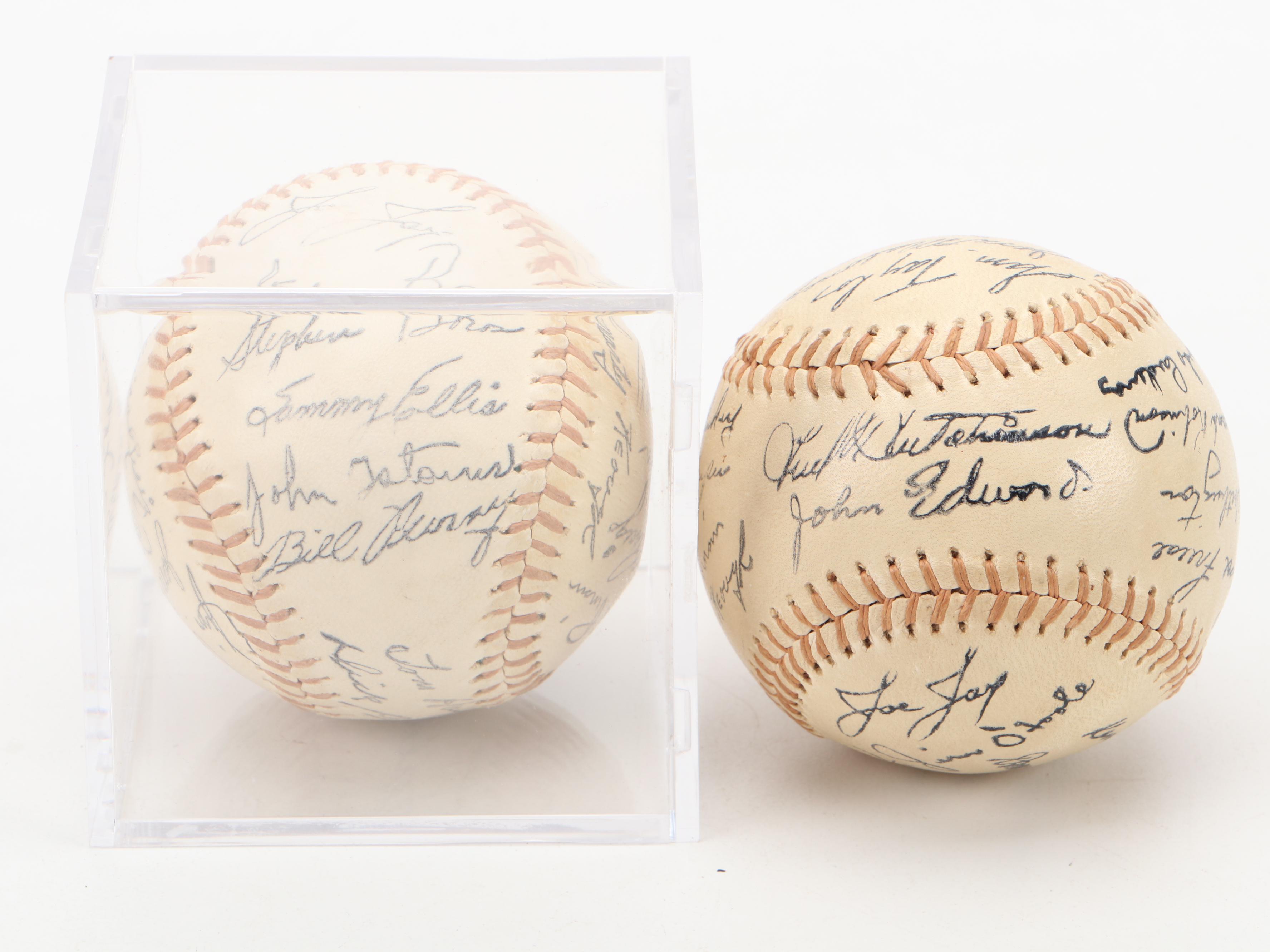 Cincinnati Reds 1975 World Series Ticket, Pennant, Facsimile Baseballs and More