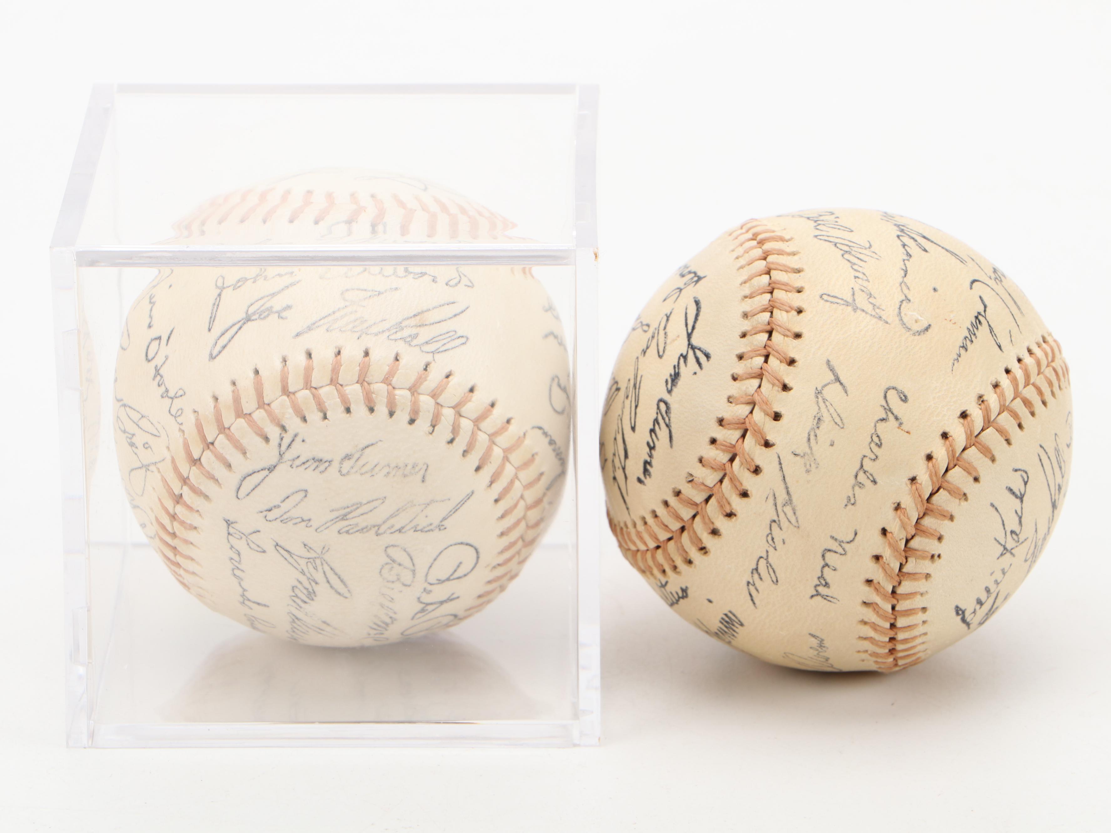 Cincinnati Reds 1975 World Series Ticket, Pennant, Facsimile Baseballs and More