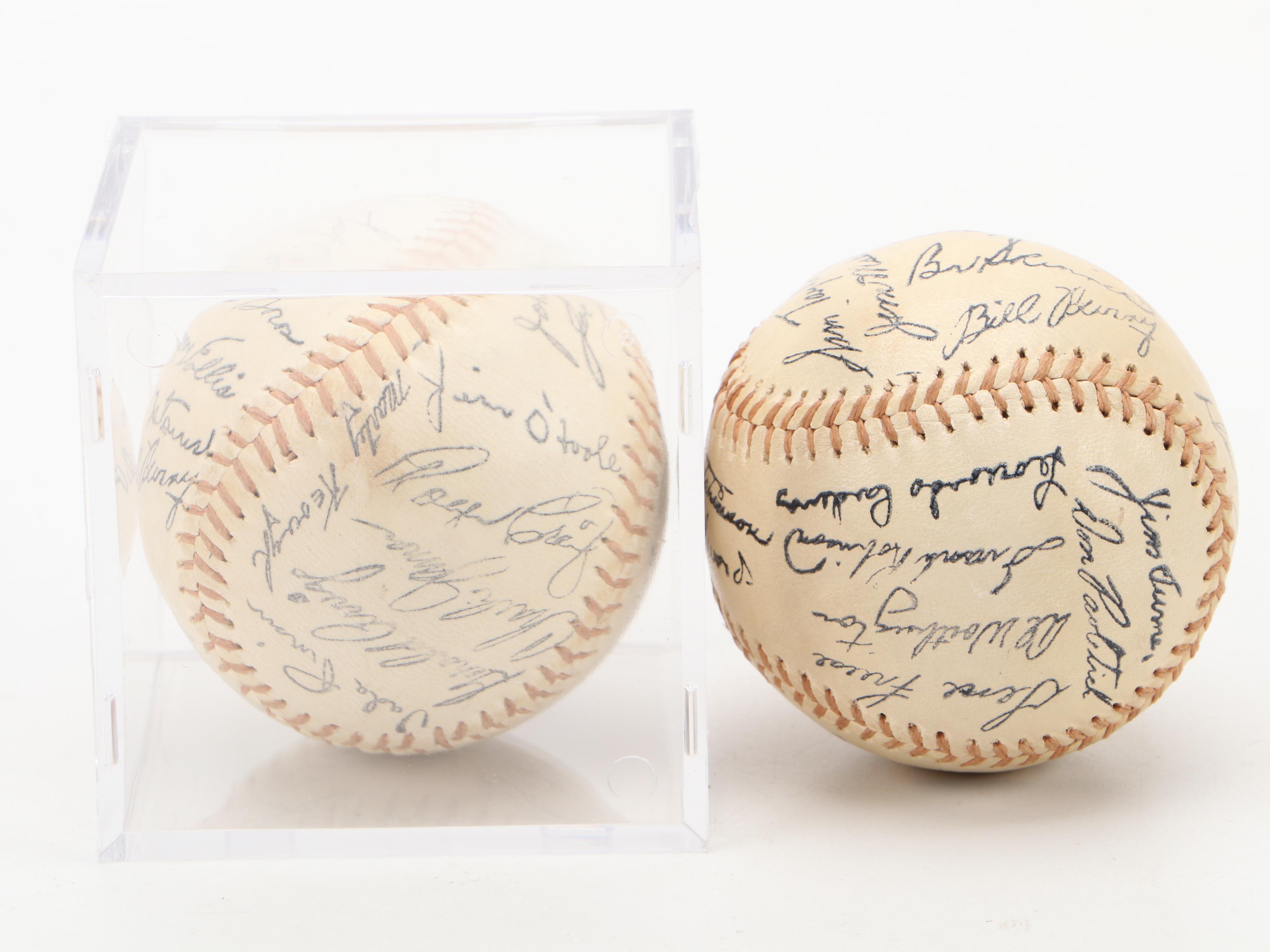 Cincinnati Reds 1975 World Series Ticket, Pennant, Facsimile Baseballs and More