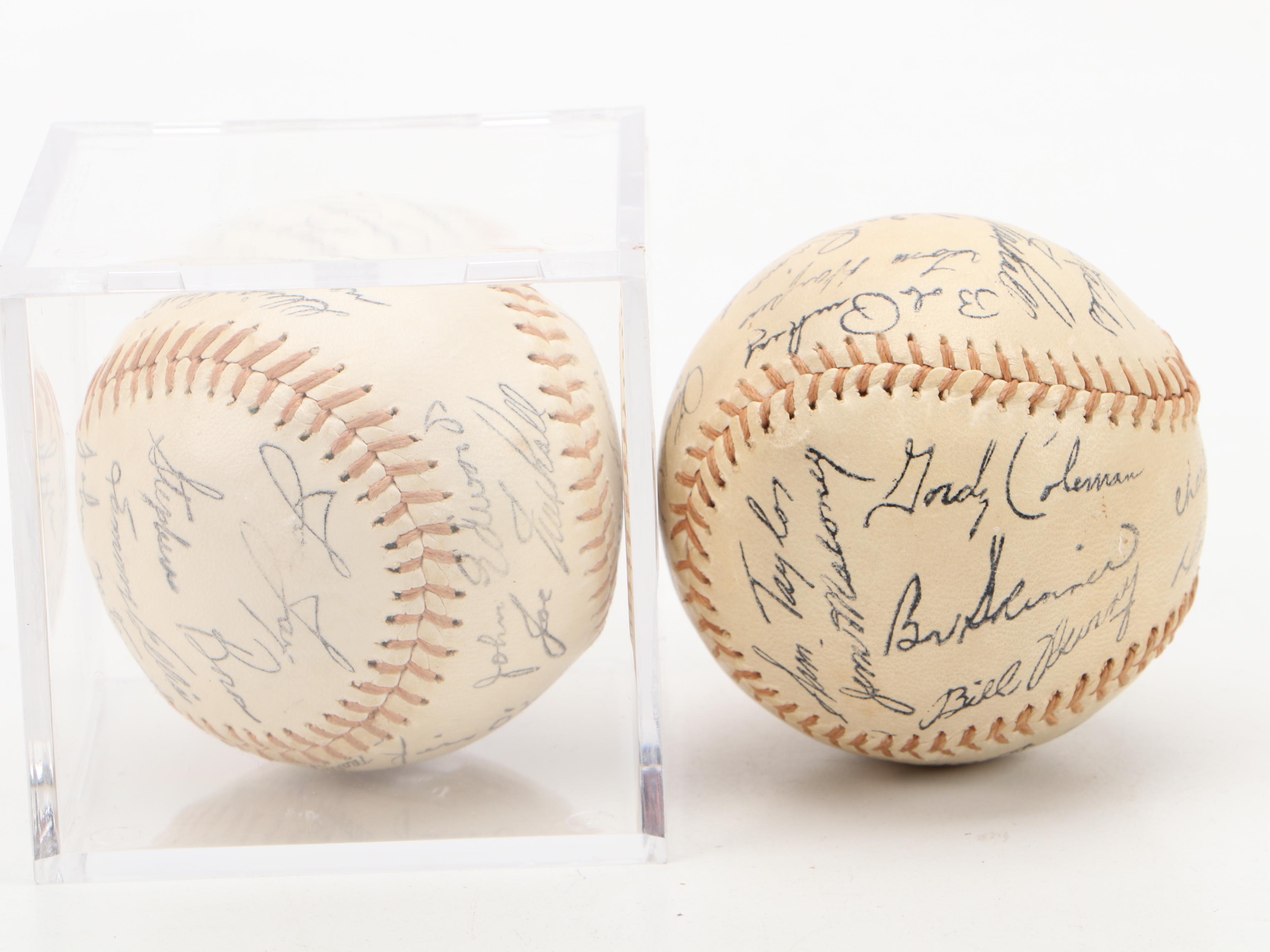 Cincinnati Reds 1975 World Series Ticket, Pennant, Facsimile Baseballs and More