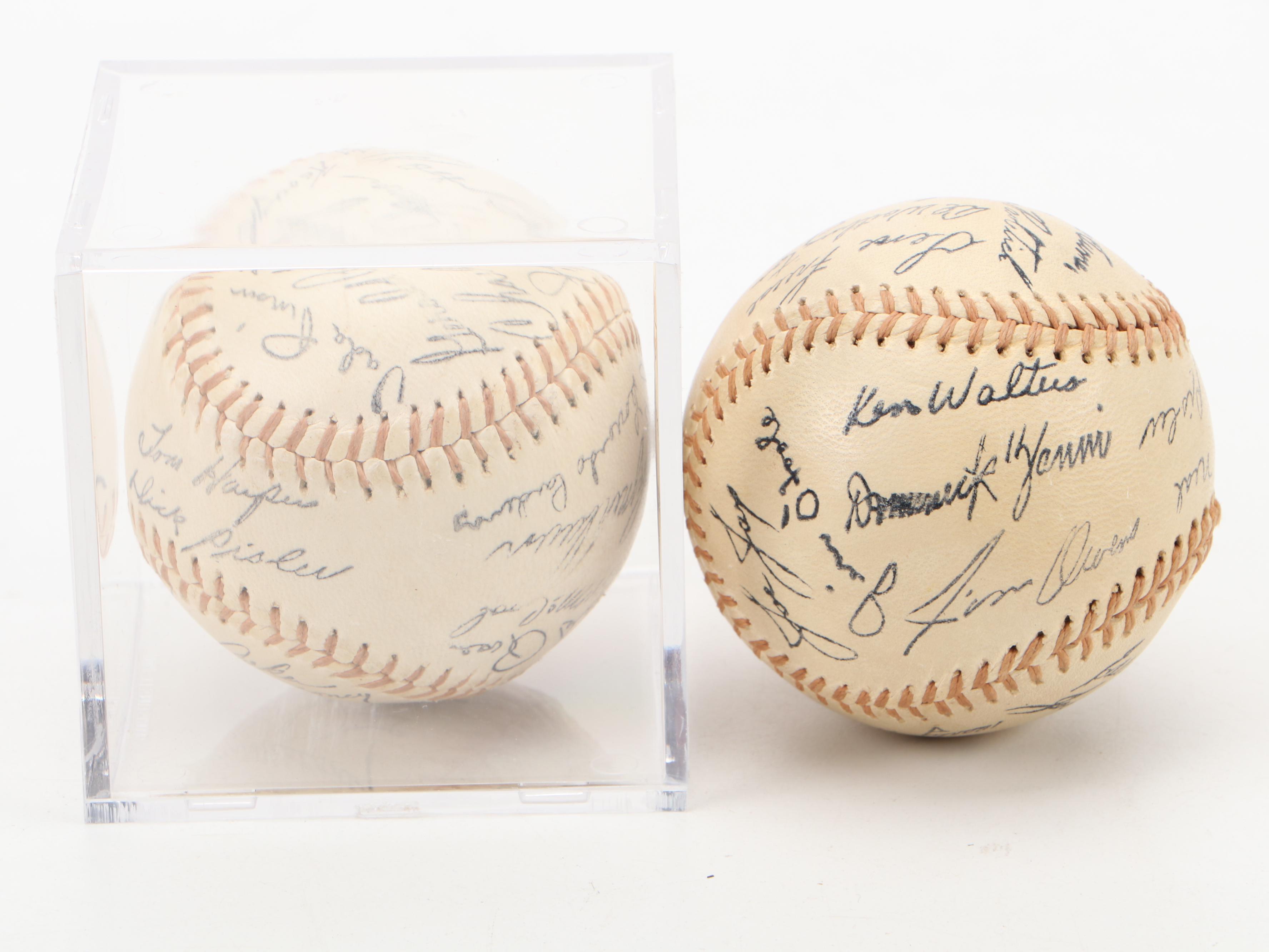 Cincinnati Reds 1975 World Series Ticket, Pennant, Facsimile Baseballs and More