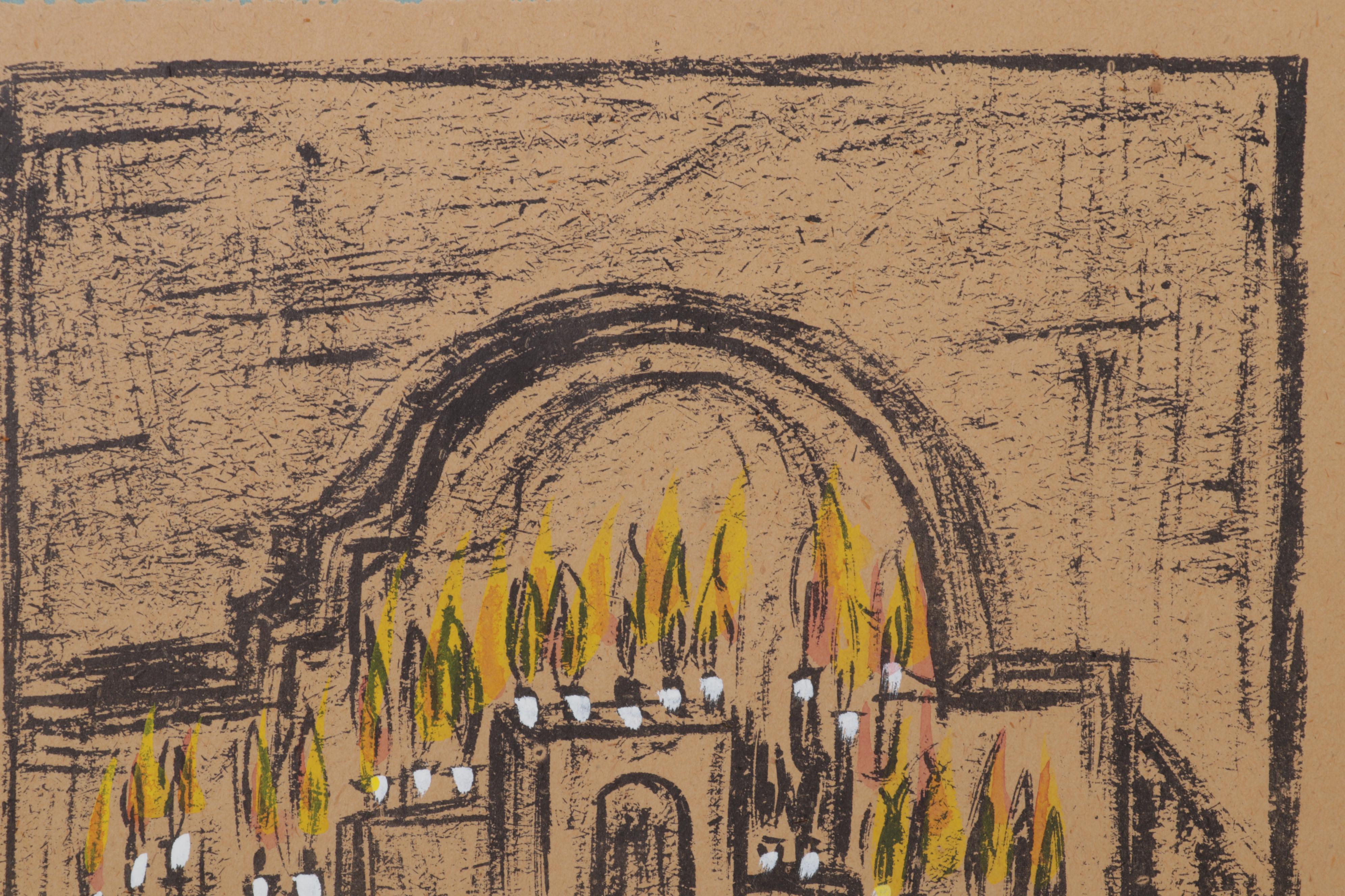 Ted De Grazia Hand-Colored Lithographs of Kneeling Figures, Circa 1965