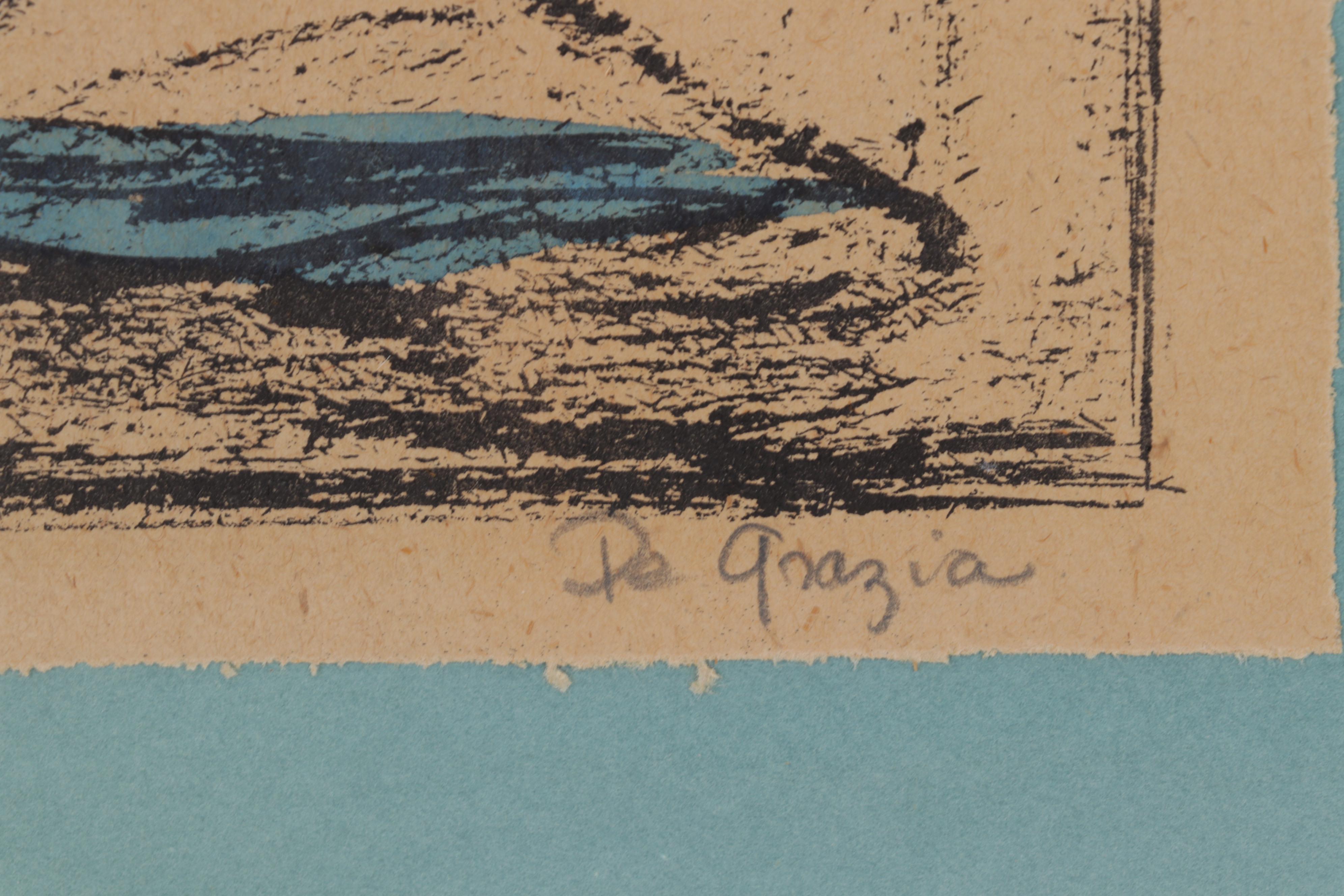 Ted De Grazia Hand-Colored Lithographs of Kneeling Figures, Circa 1965