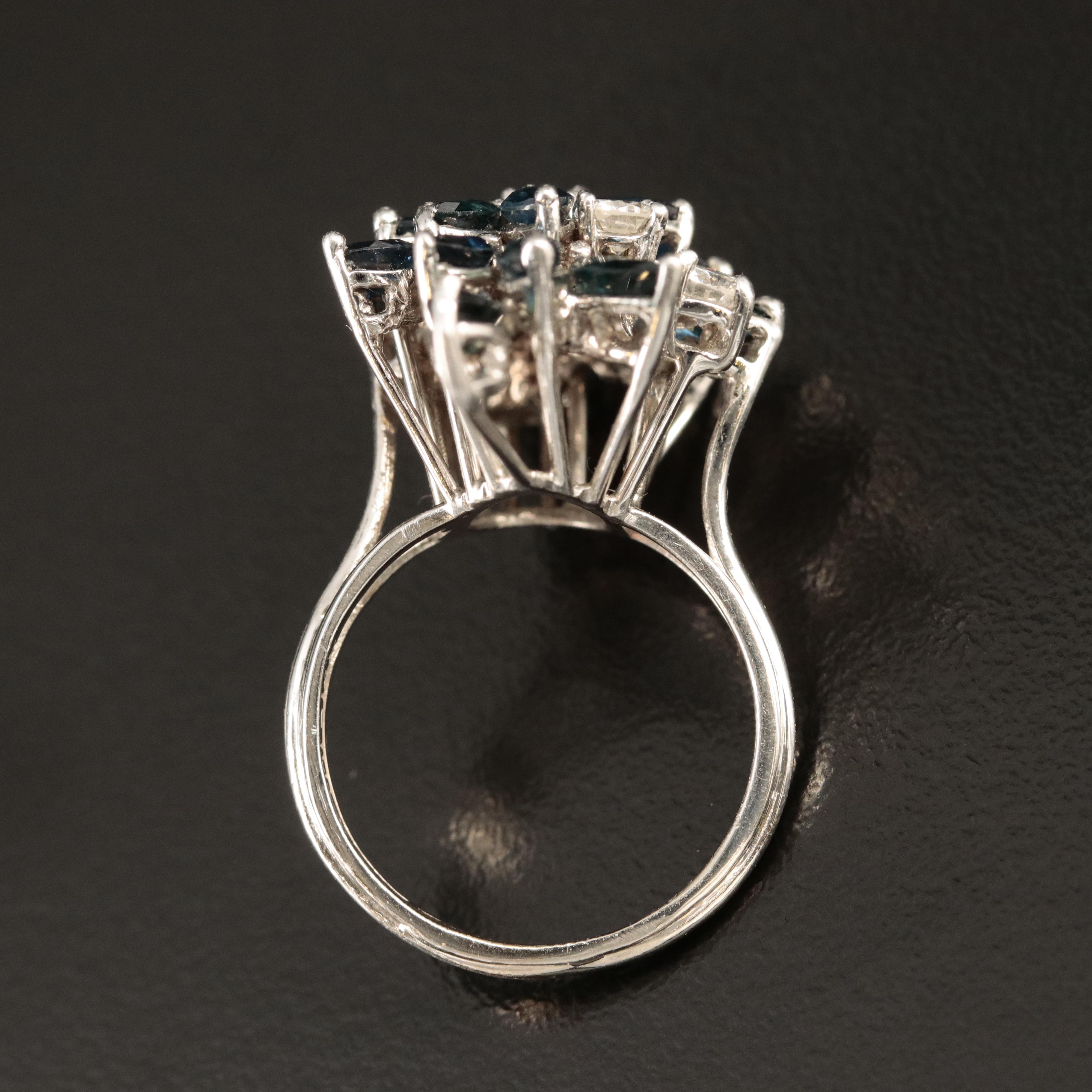 14K Diamond and Sapphire Ring