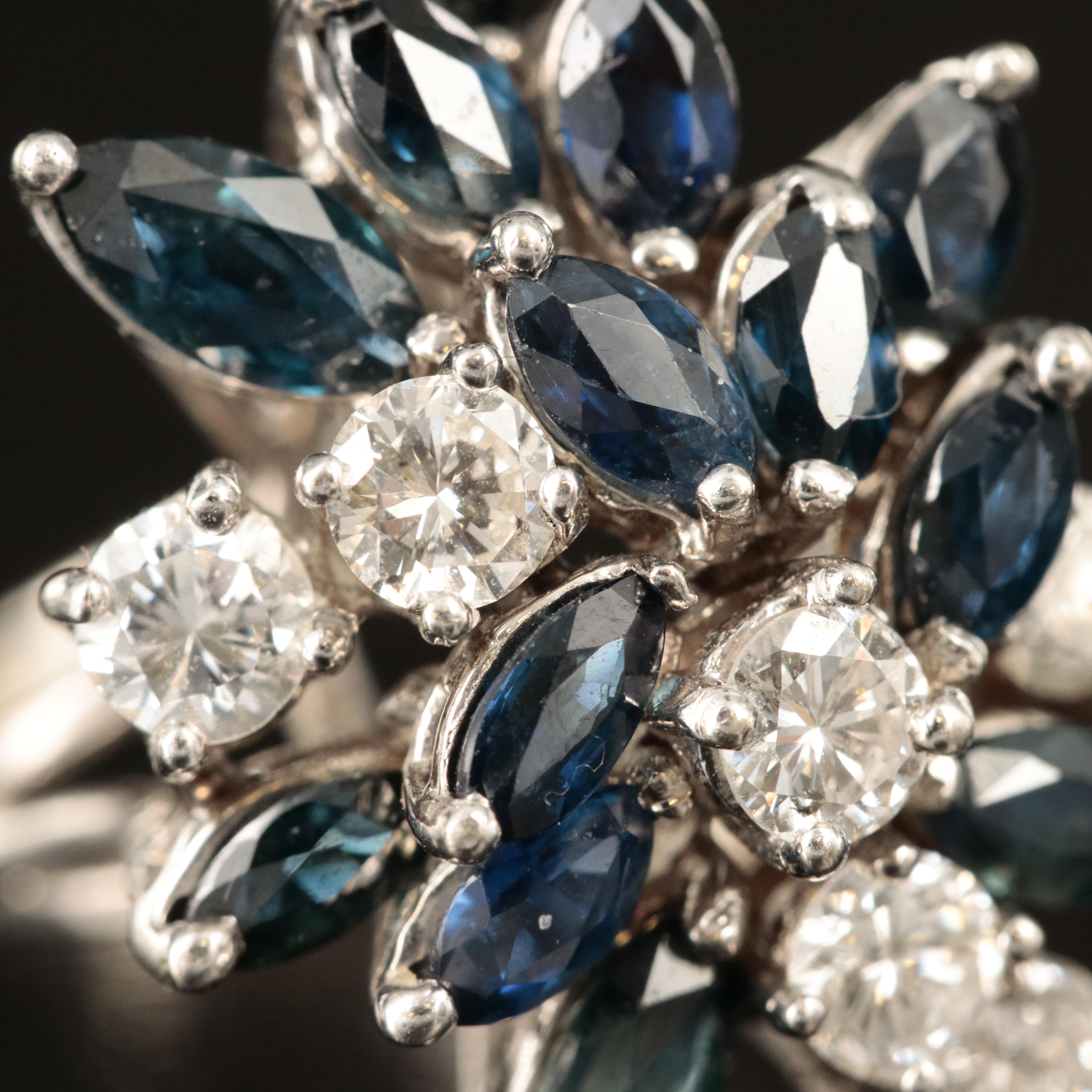 14K Diamond and Sapphire Ring