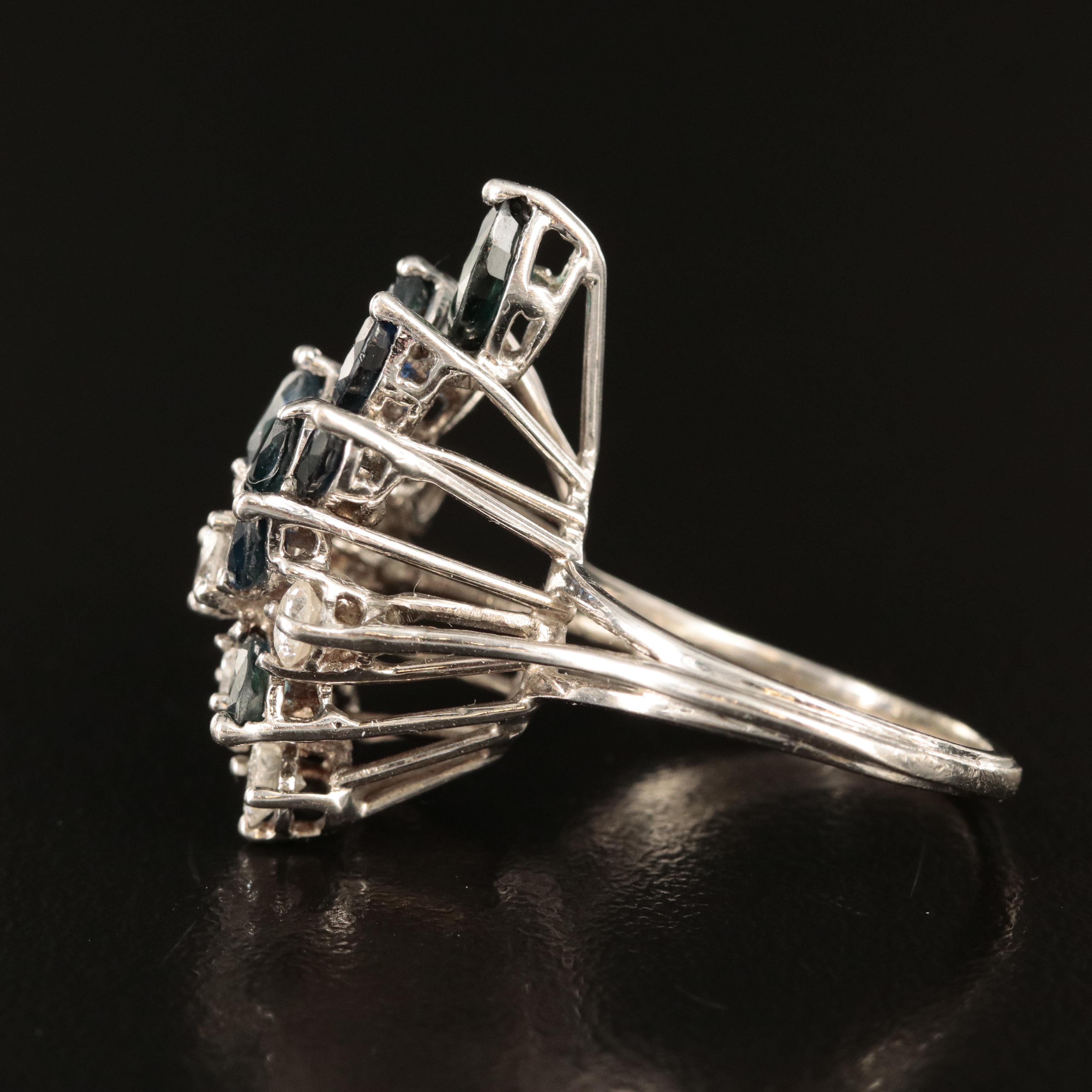 14K Diamond and Sapphire Ring