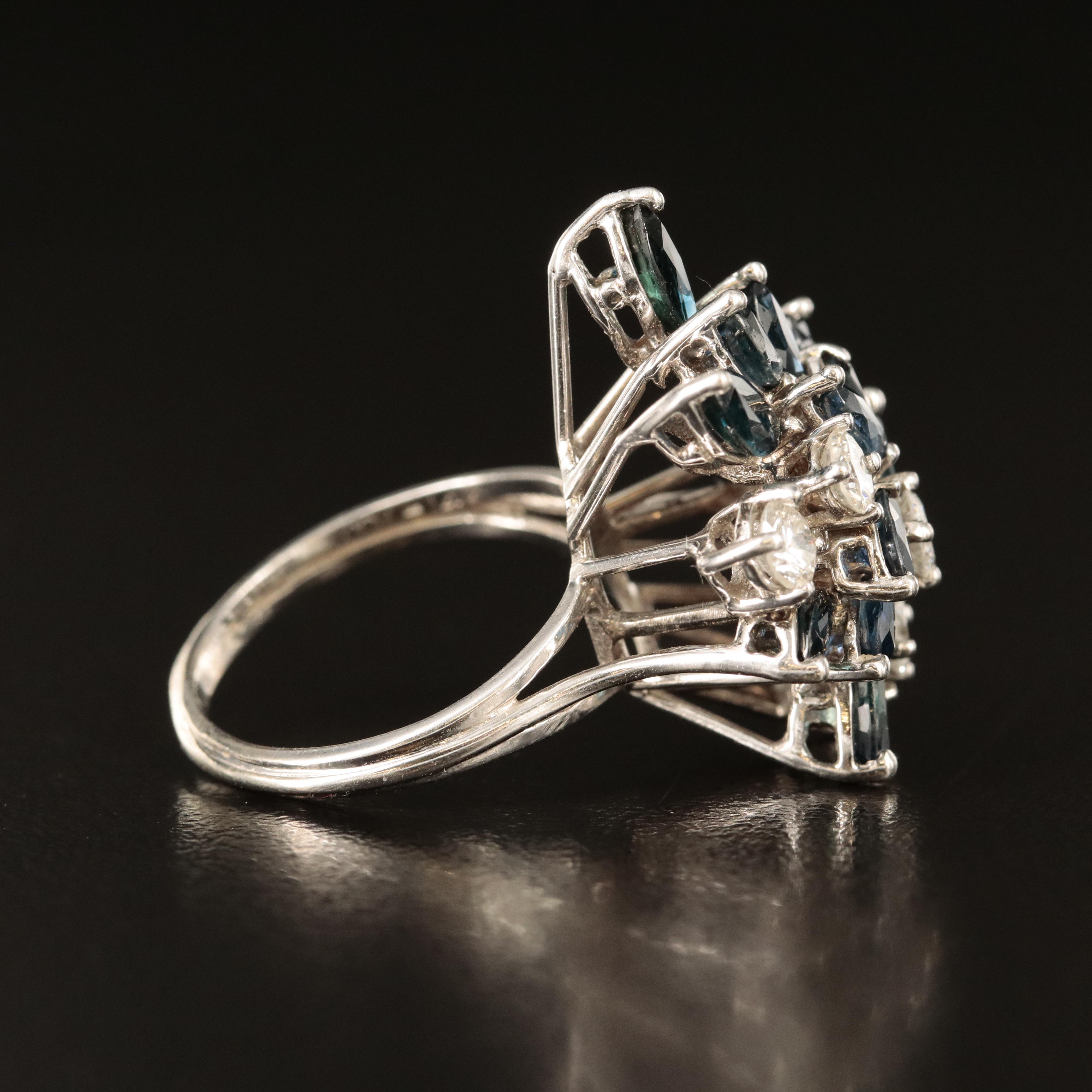 14K Diamond and Sapphire Ring