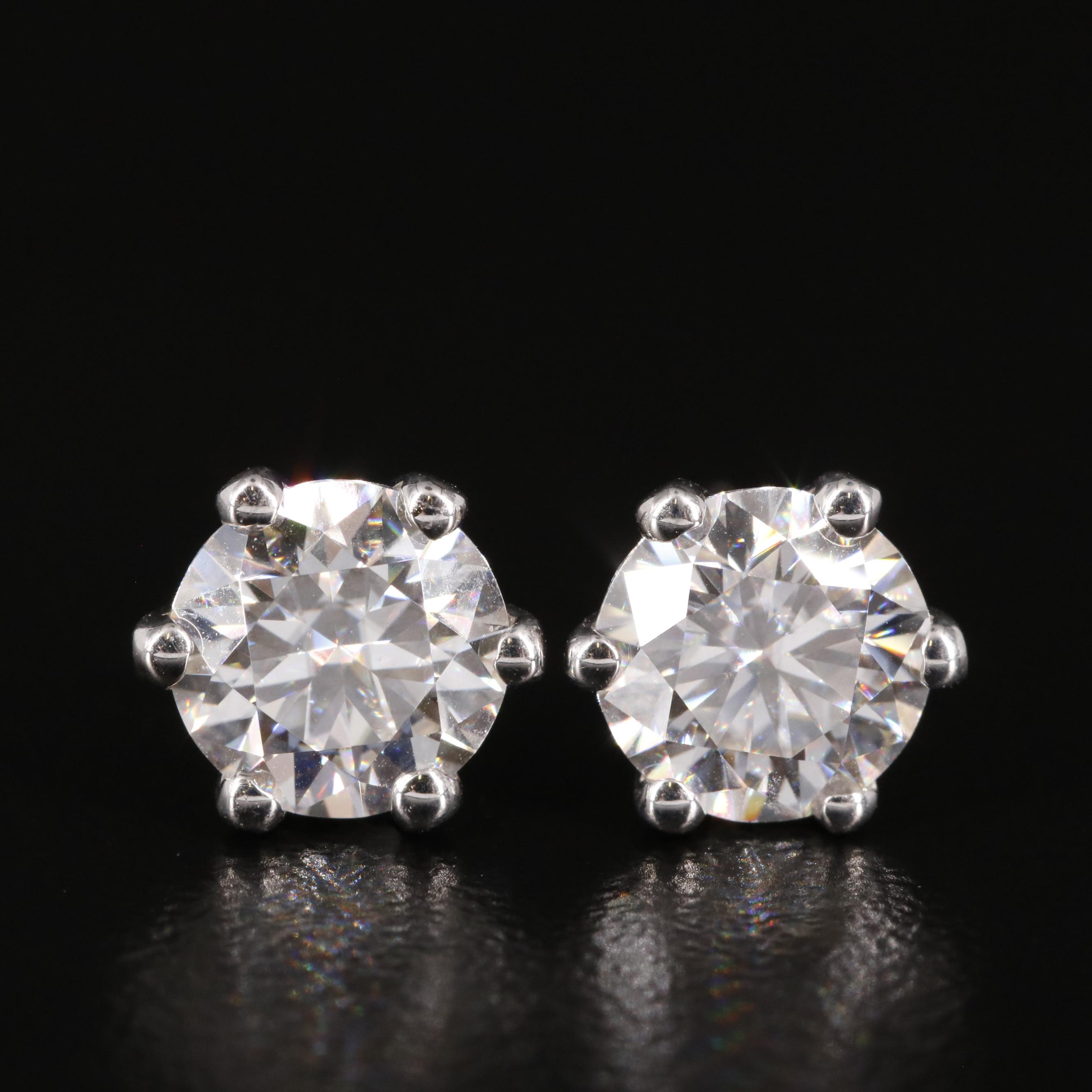 Sterling Moissanite Stud Earrings