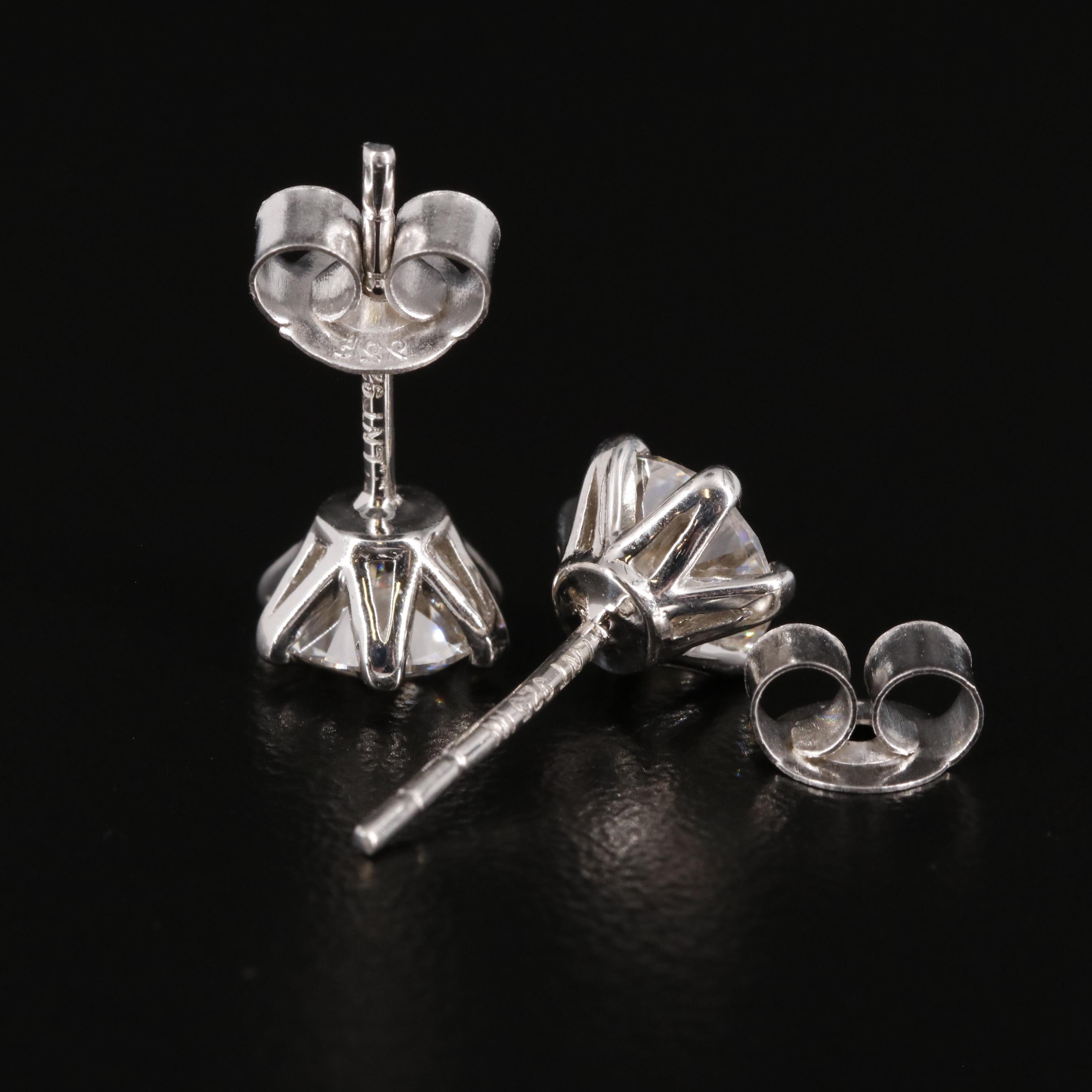 Sterling Moissanite Stud Earrings