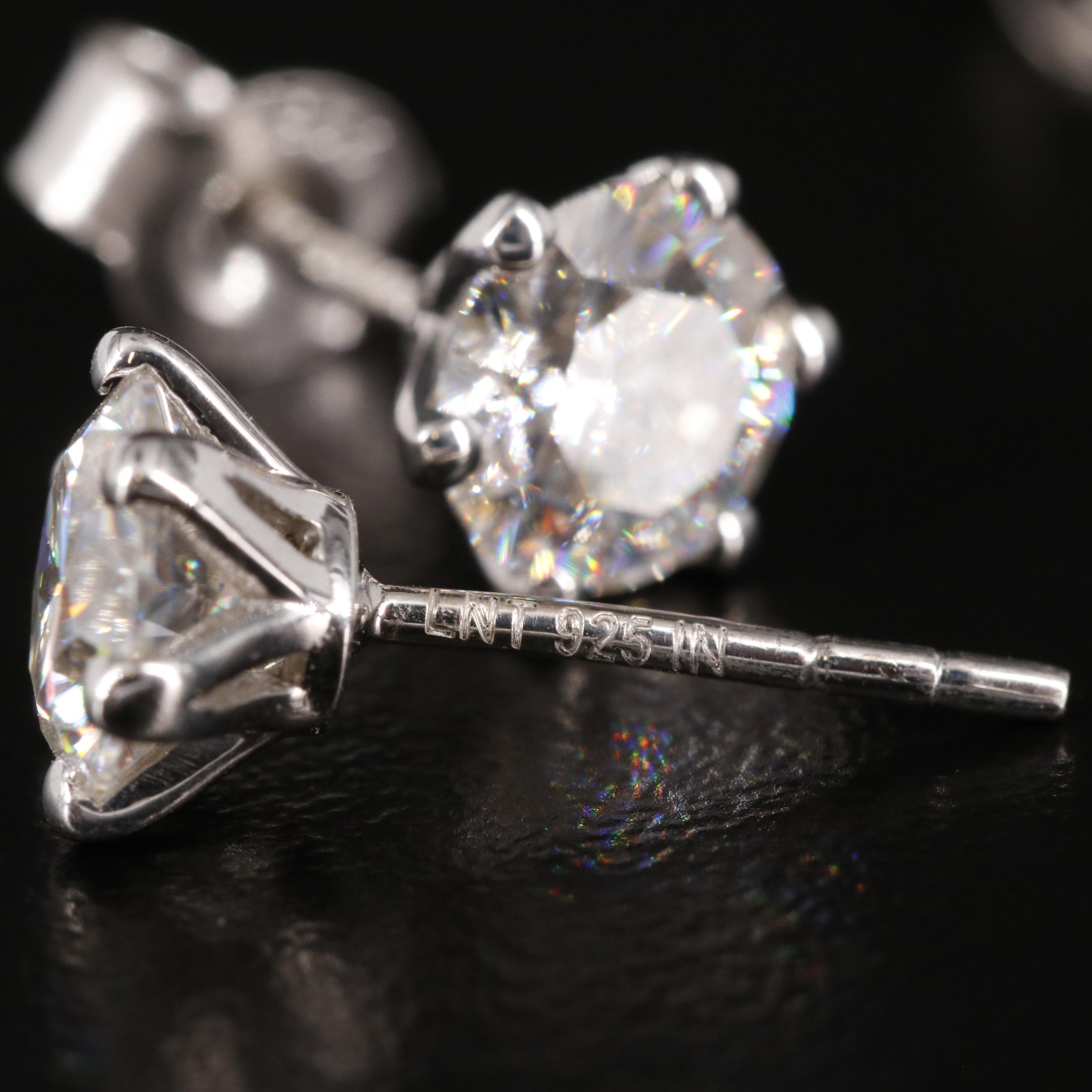 Sterling Moissanite Stud Earrings