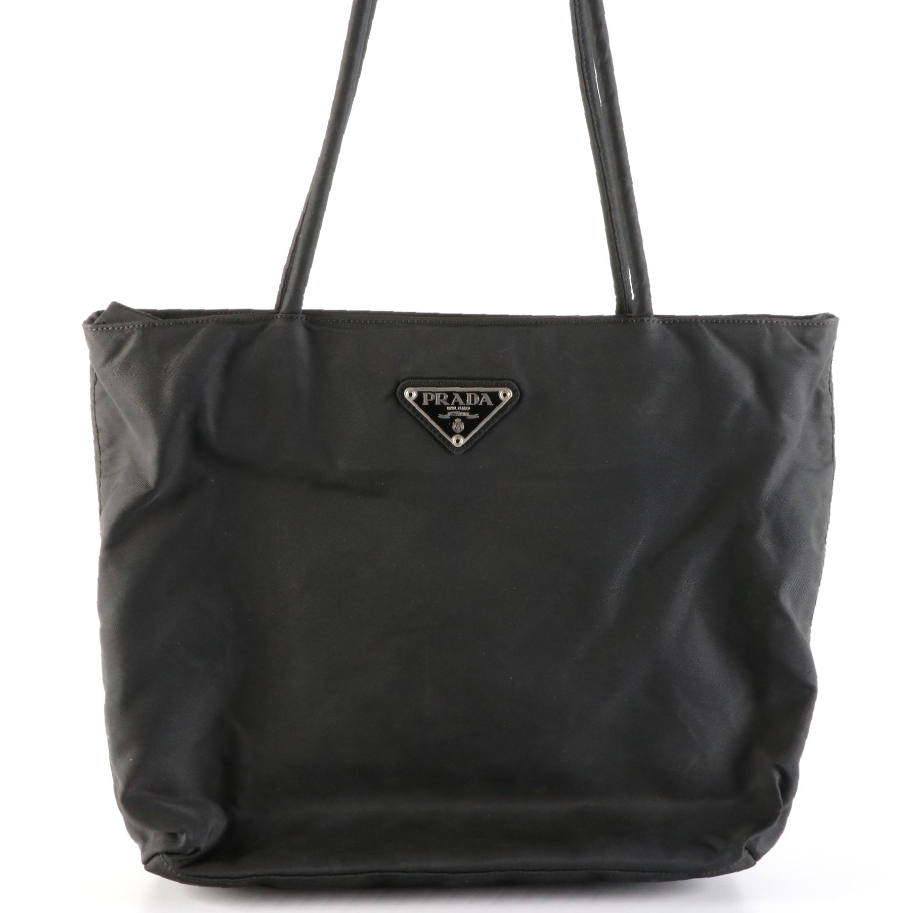 Prada Small Shoulder Tote in Black Tessuto Nylon