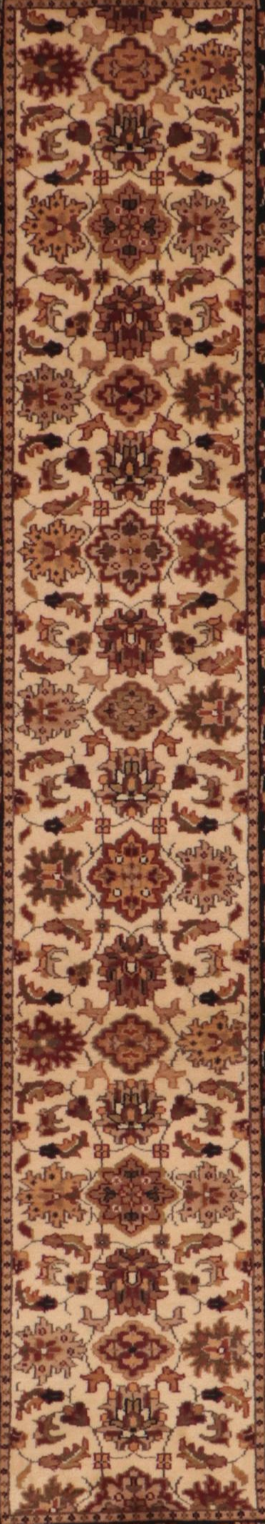 2'6 x 10'3 Hand-Knotted Indian Agra Carpet Runner