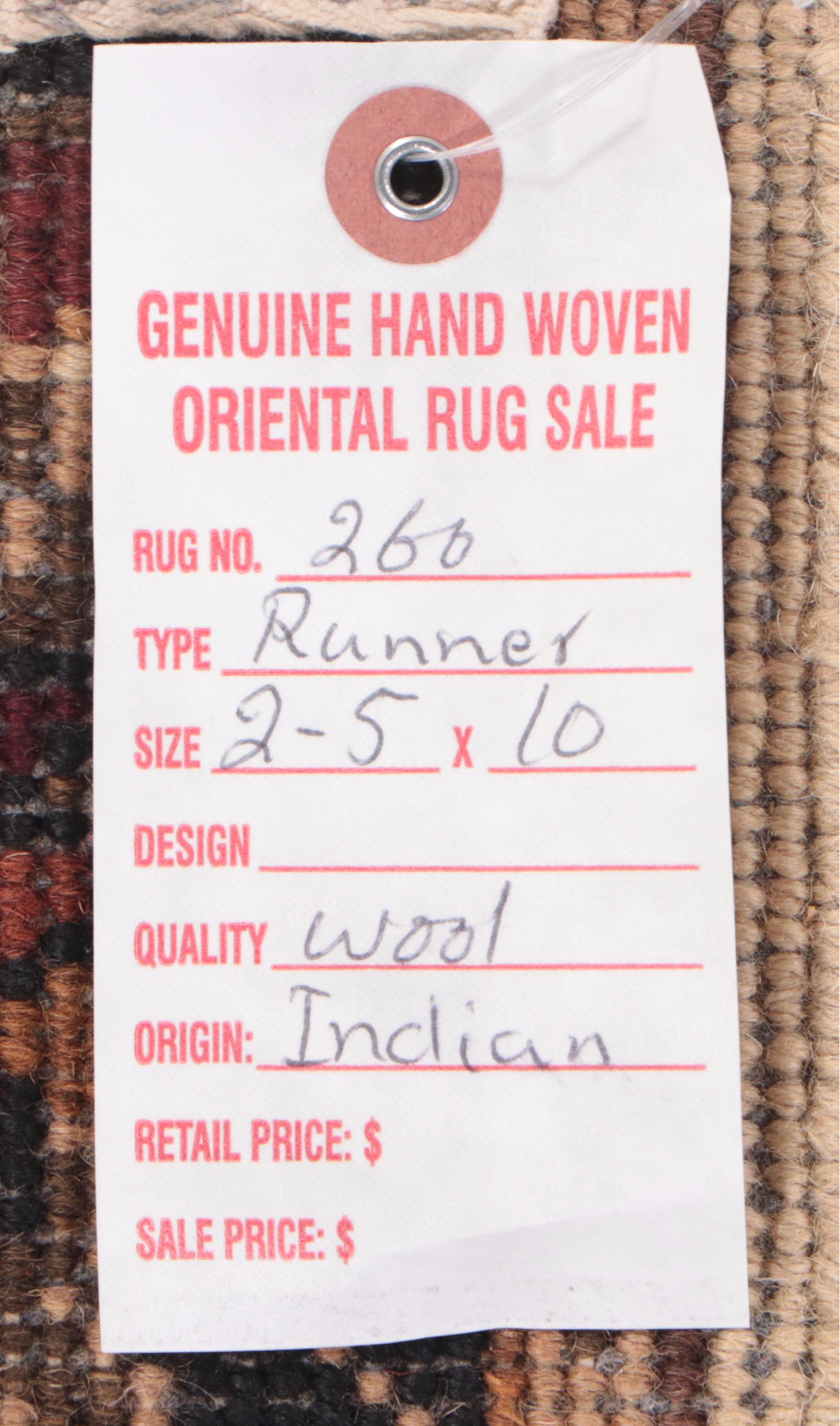 2'6 x 10'3 Hand-Knotted Indian Agra Carpet Runner