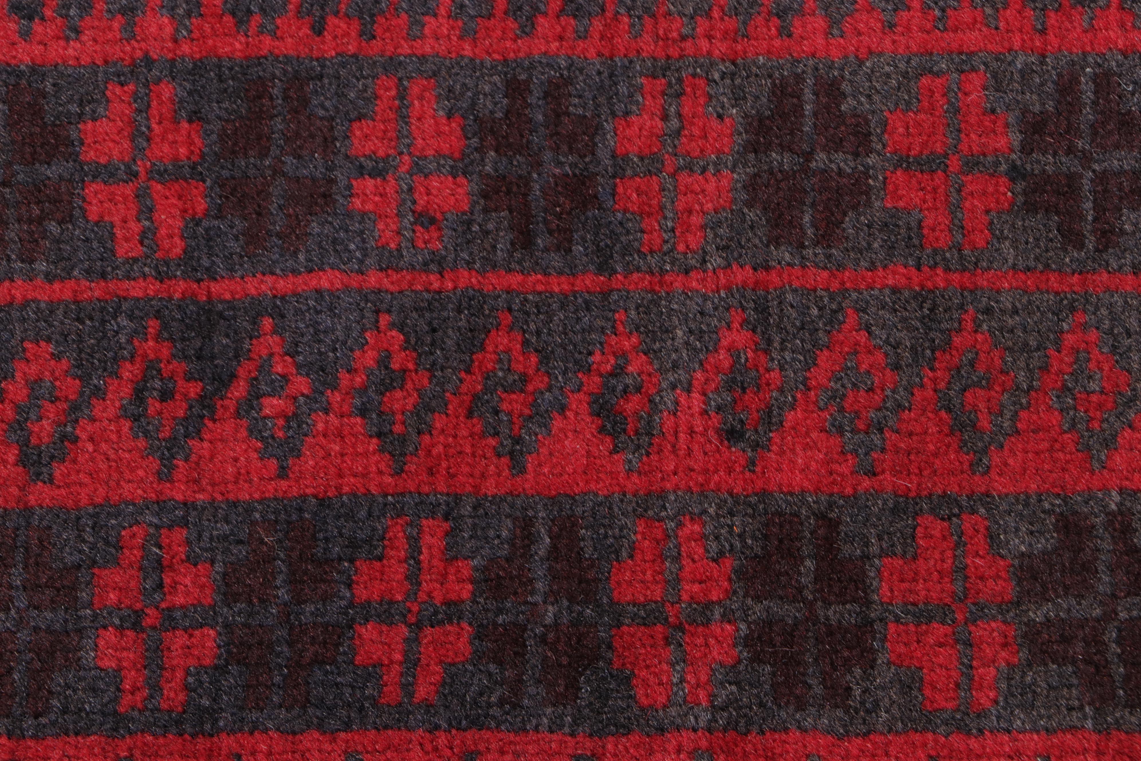 2'8 x 4'10 Hand-Knotted Afghan Baluch Accent Rug