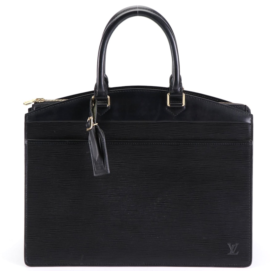 Louis Vuitton Riviera Top Handle Bag in Black Epi Leather