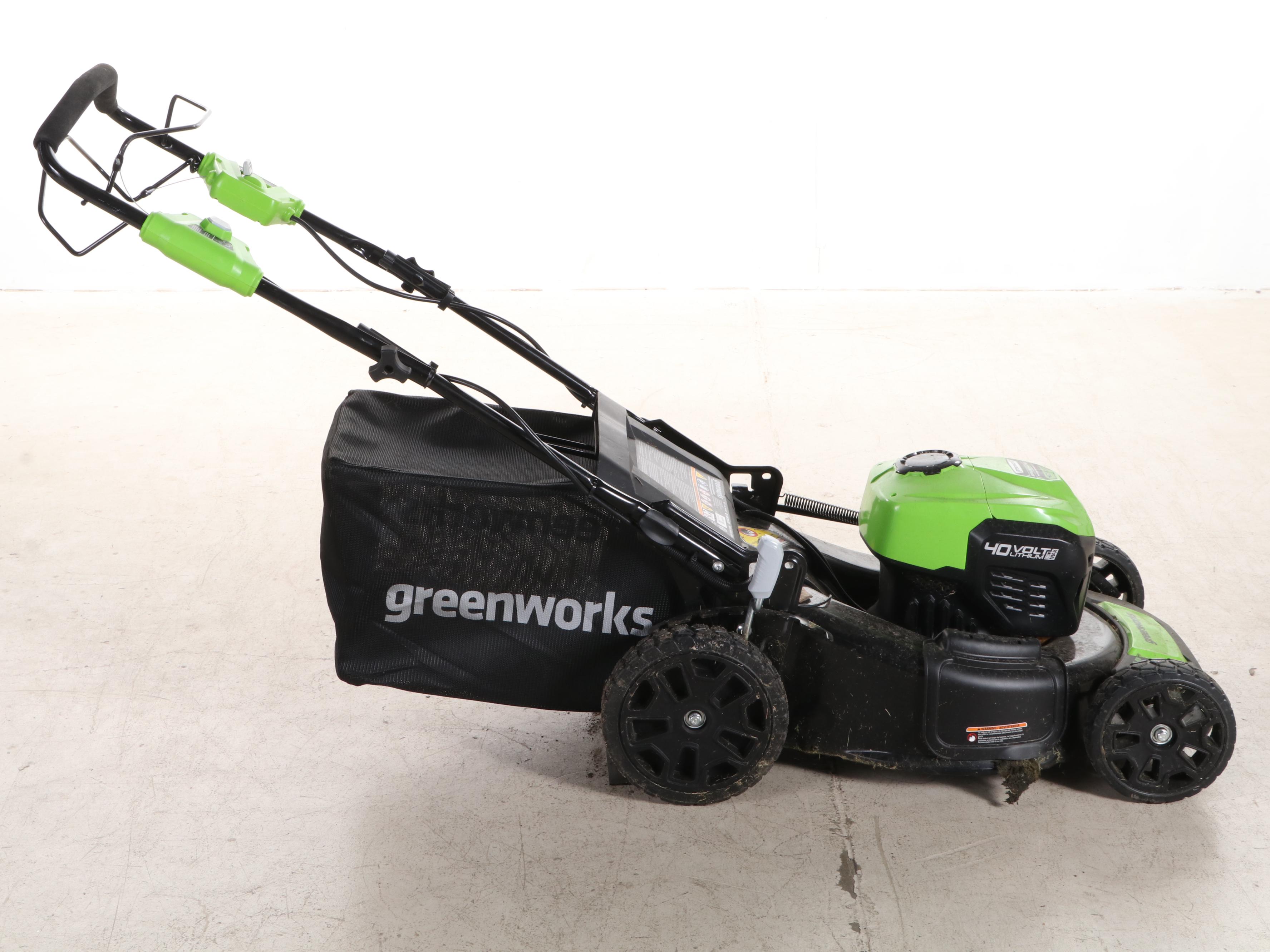 Greenworks 40V Self Propelled Brushless Electric Lawn Mower With String Trimmer