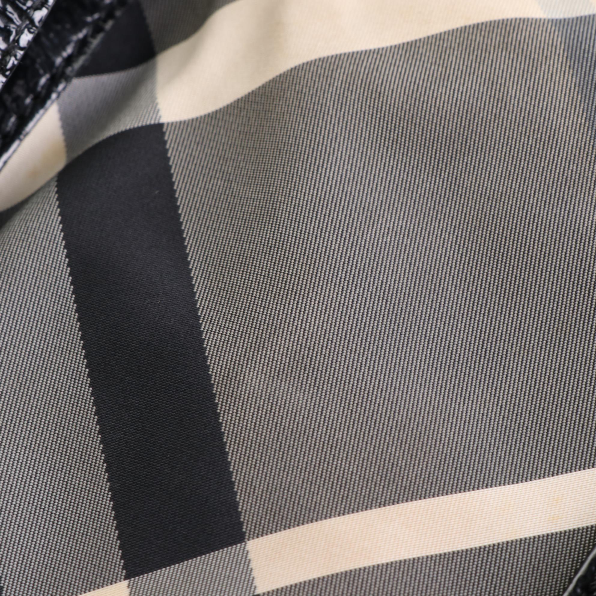 Burberry Tote Bag in Nova Check Nylon Twill and Patent Leather