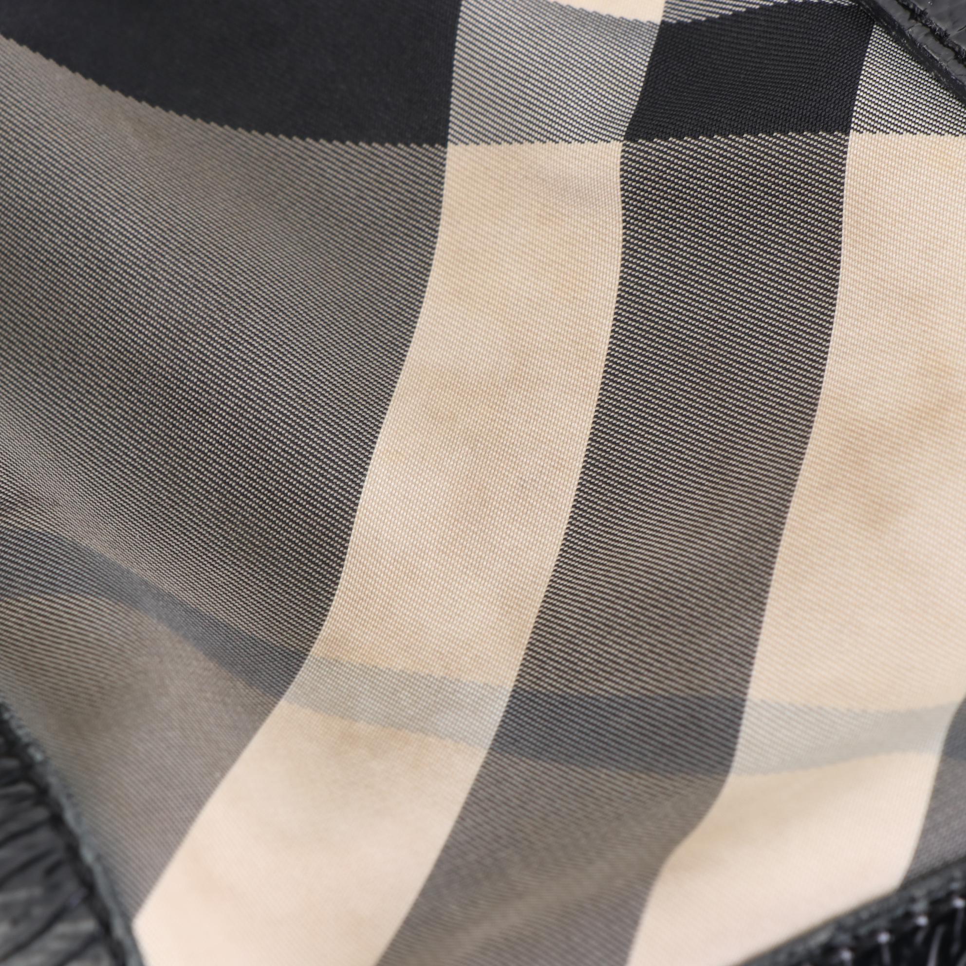 Burberry Tote Bag in Nova Check Nylon Twill and Patent Leather