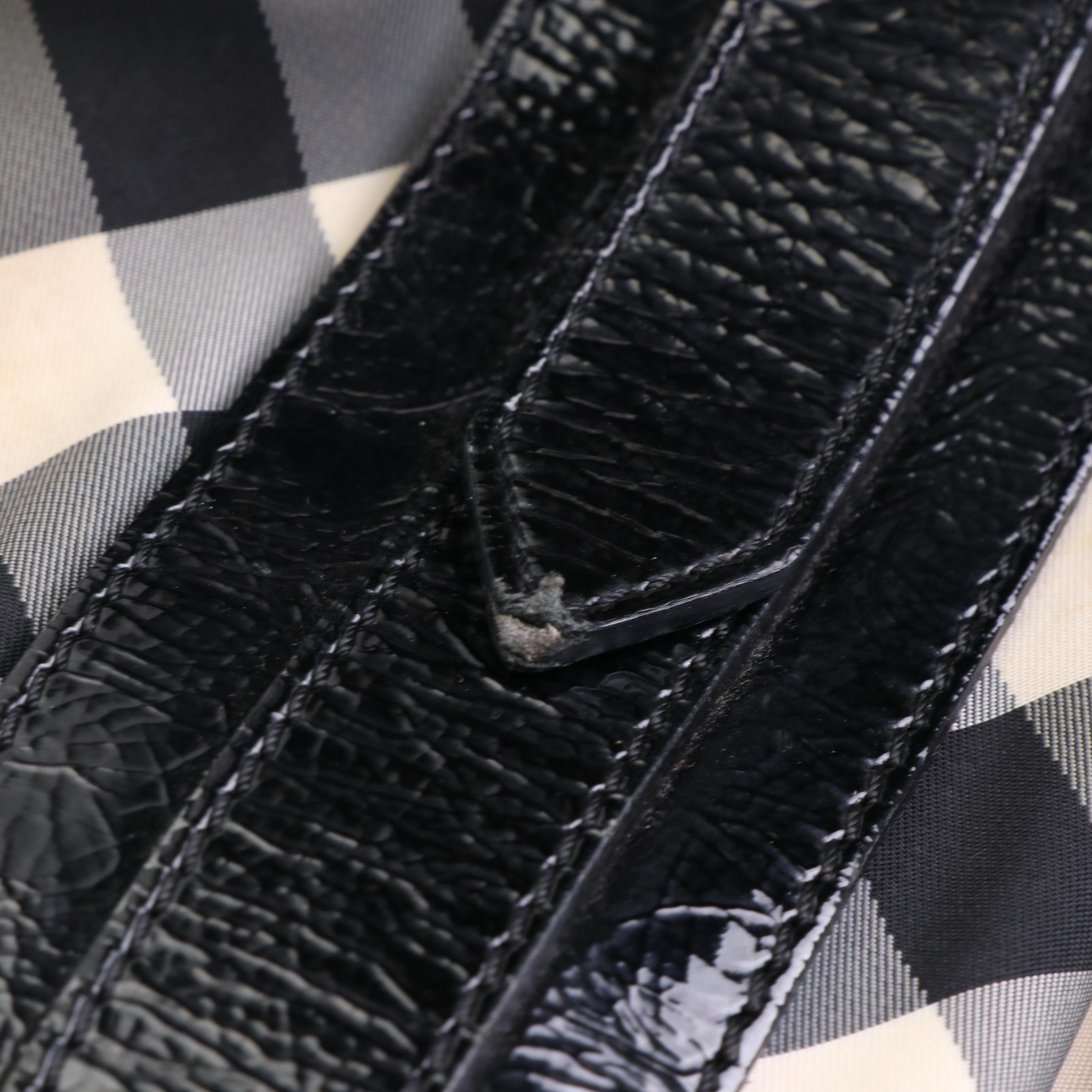 Burberry Tote Bag in Nova Check Nylon Twill and Patent Leather
