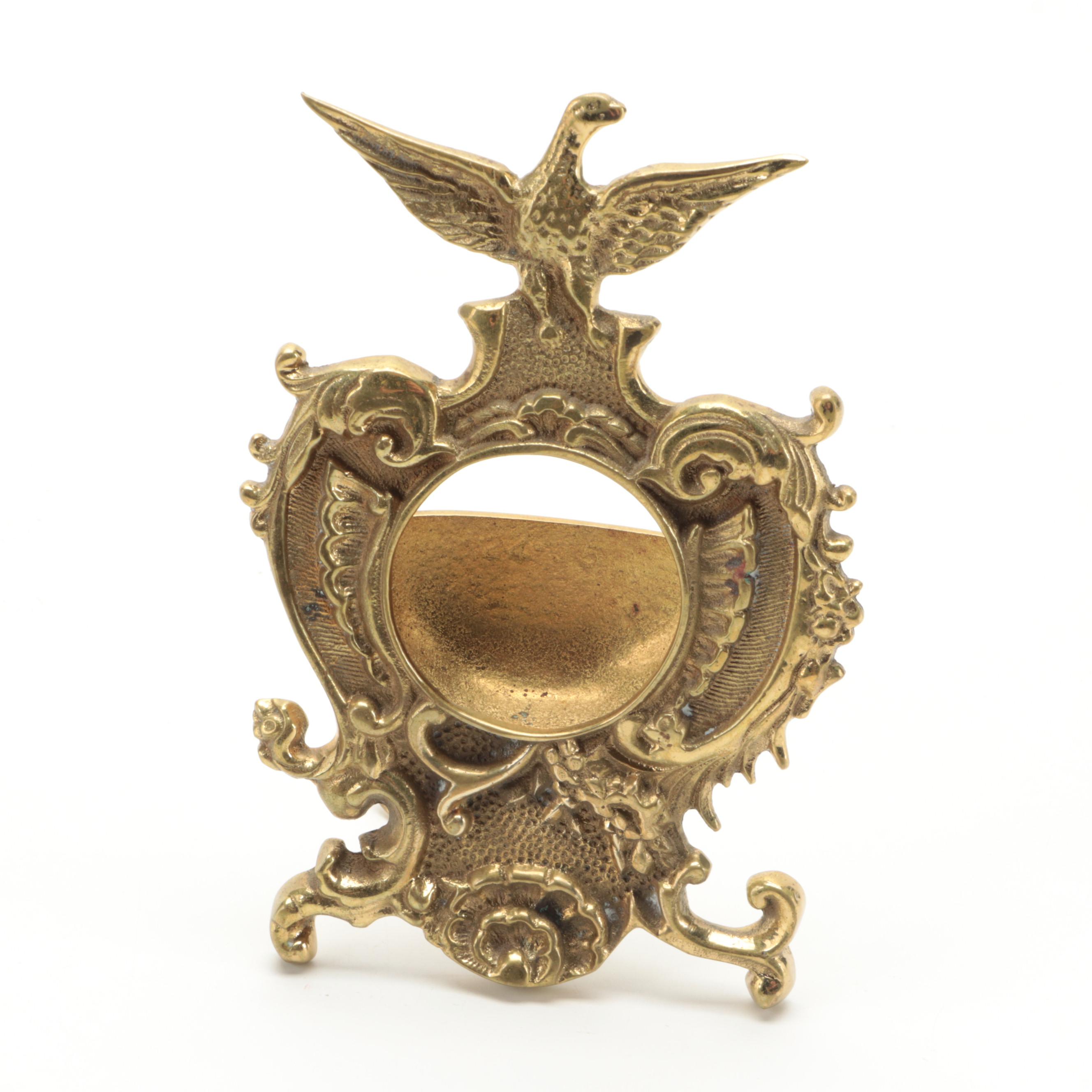 Tiffany & Co. Brass "Chelsea" Ship's Bell Clock with Brass Pocket Watch Stand