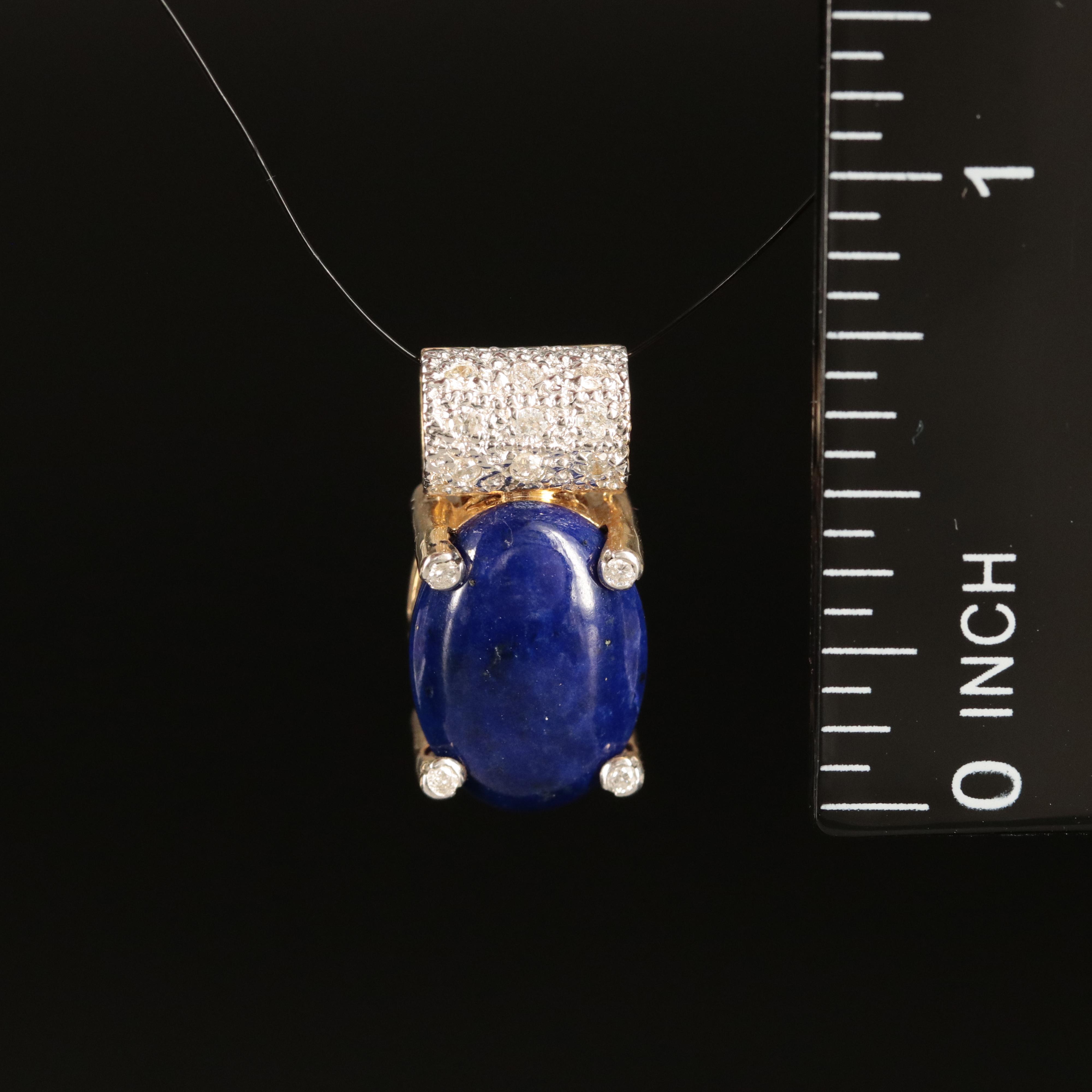 14K Lapis Lazuli and Diamond Slide Pendant