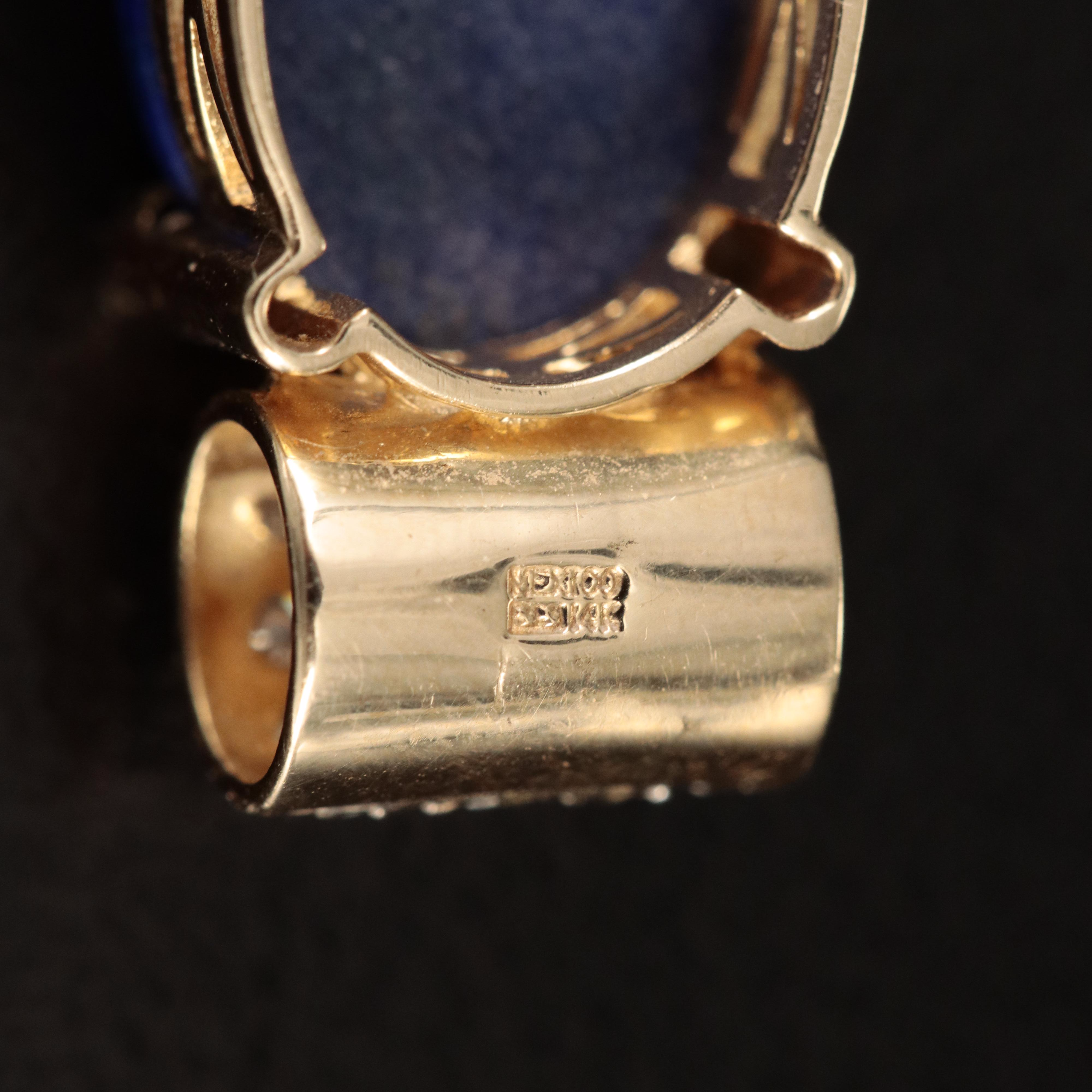 14K Lapis Lazuli and Diamond Slide Pendant