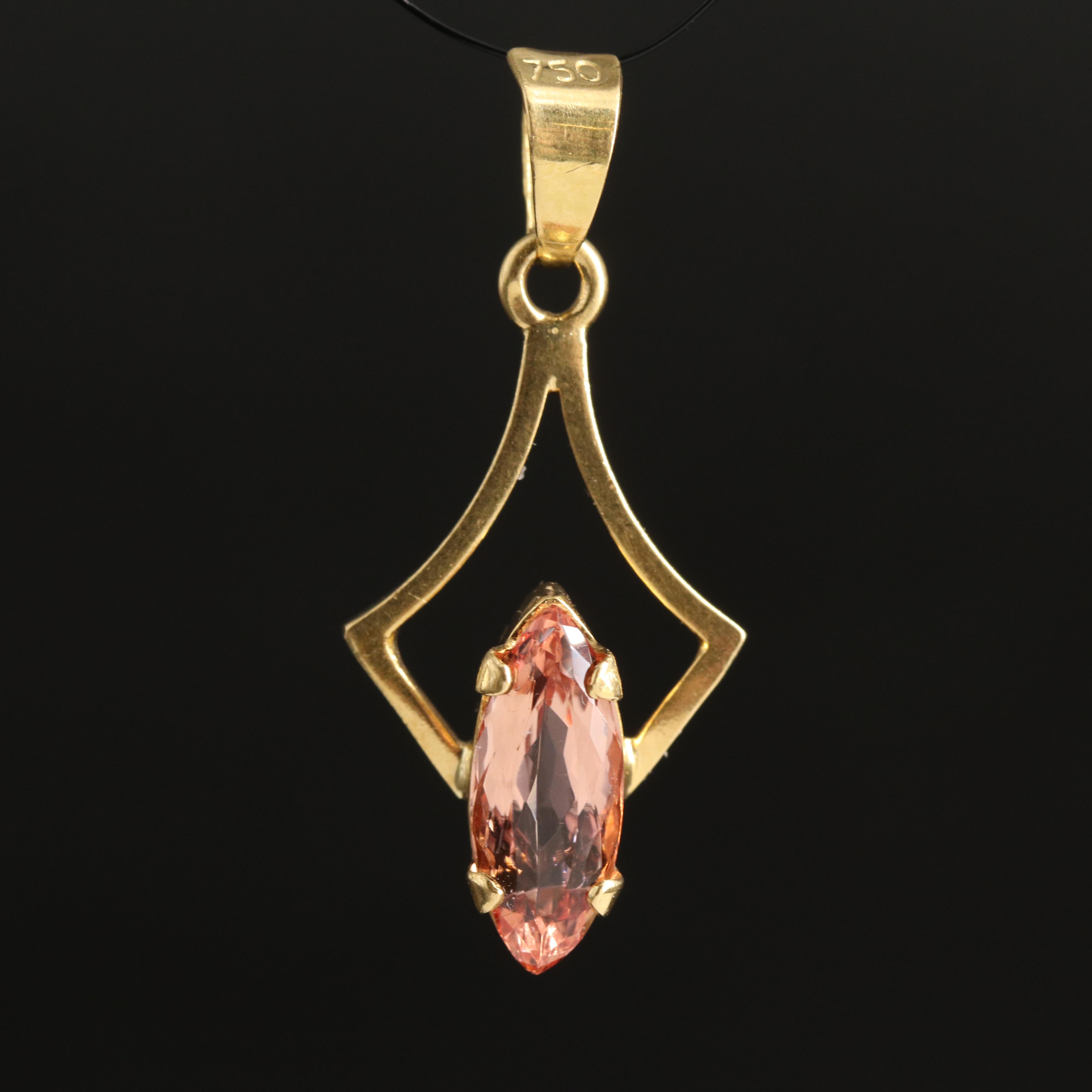 18K Topaz Pendant
