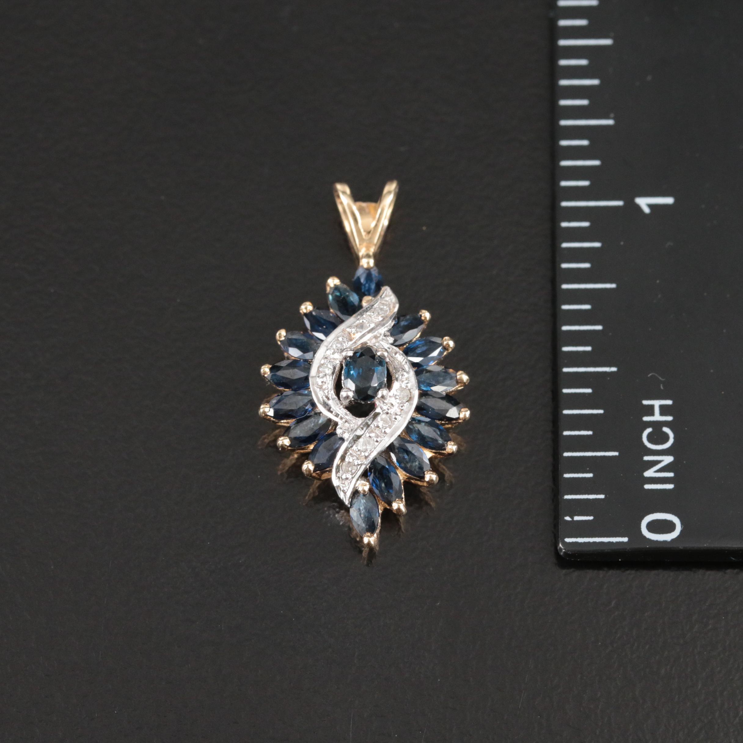 10K Sapphire and Diamond Pendant