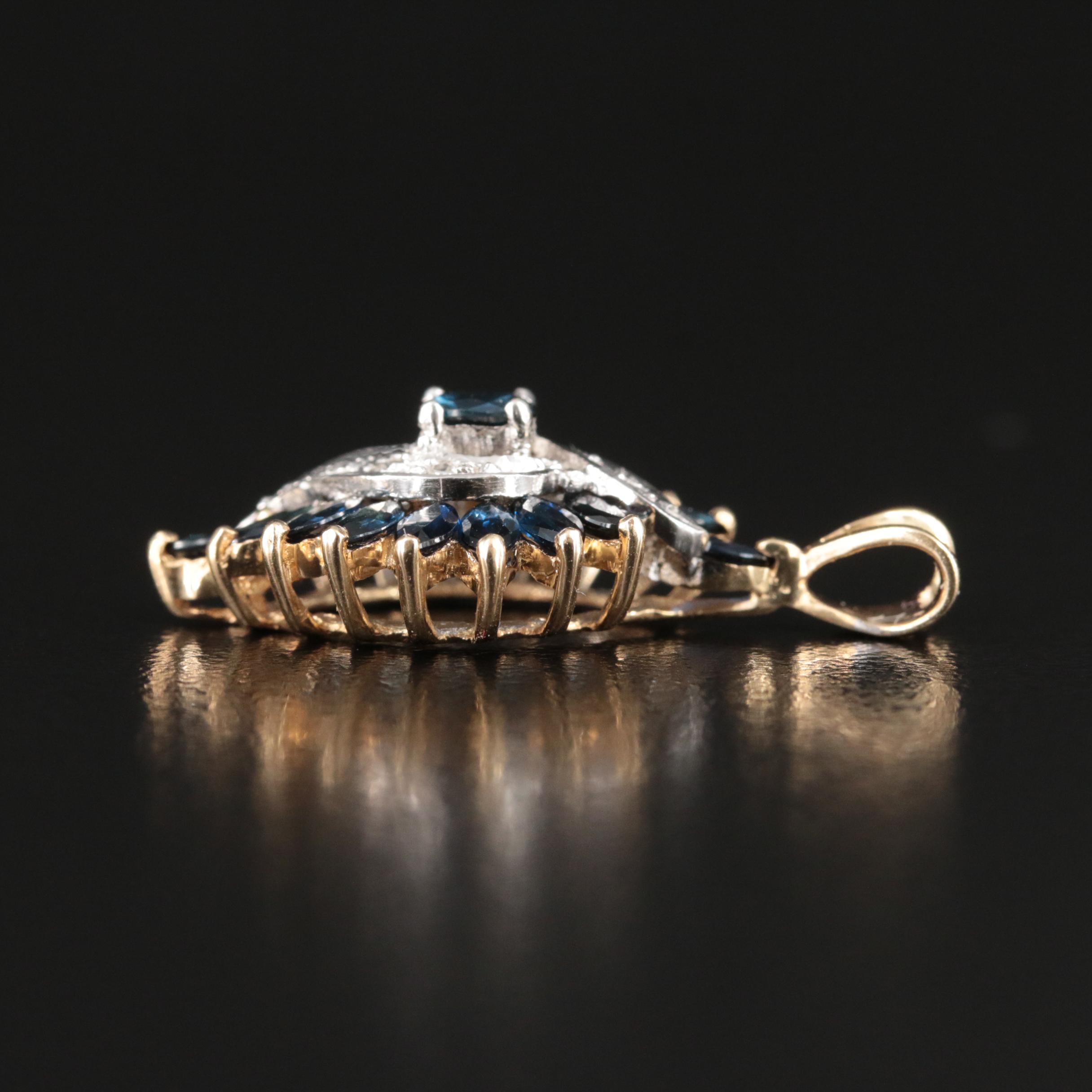 10K Sapphire and Diamond Pendant