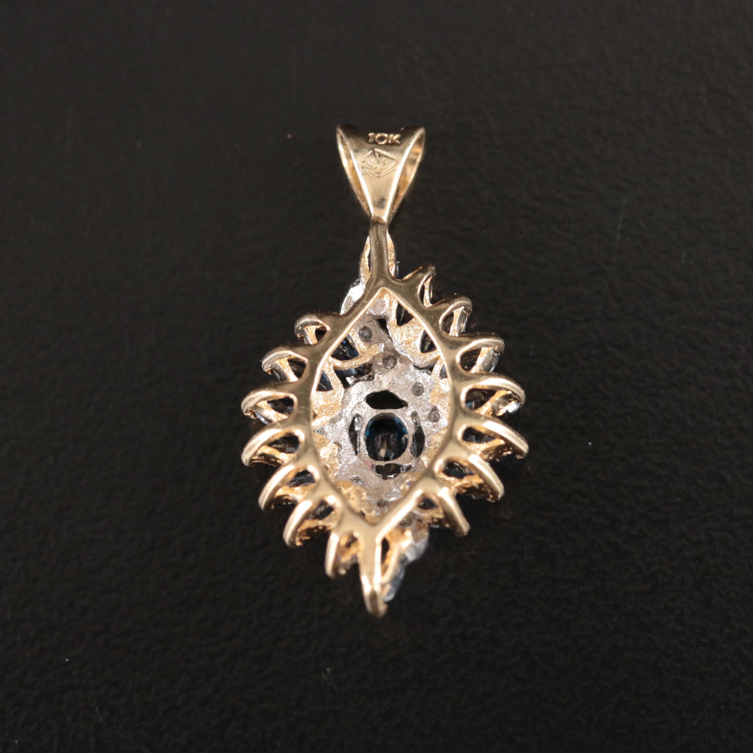 10K Sapphire and Diamond Pendant
