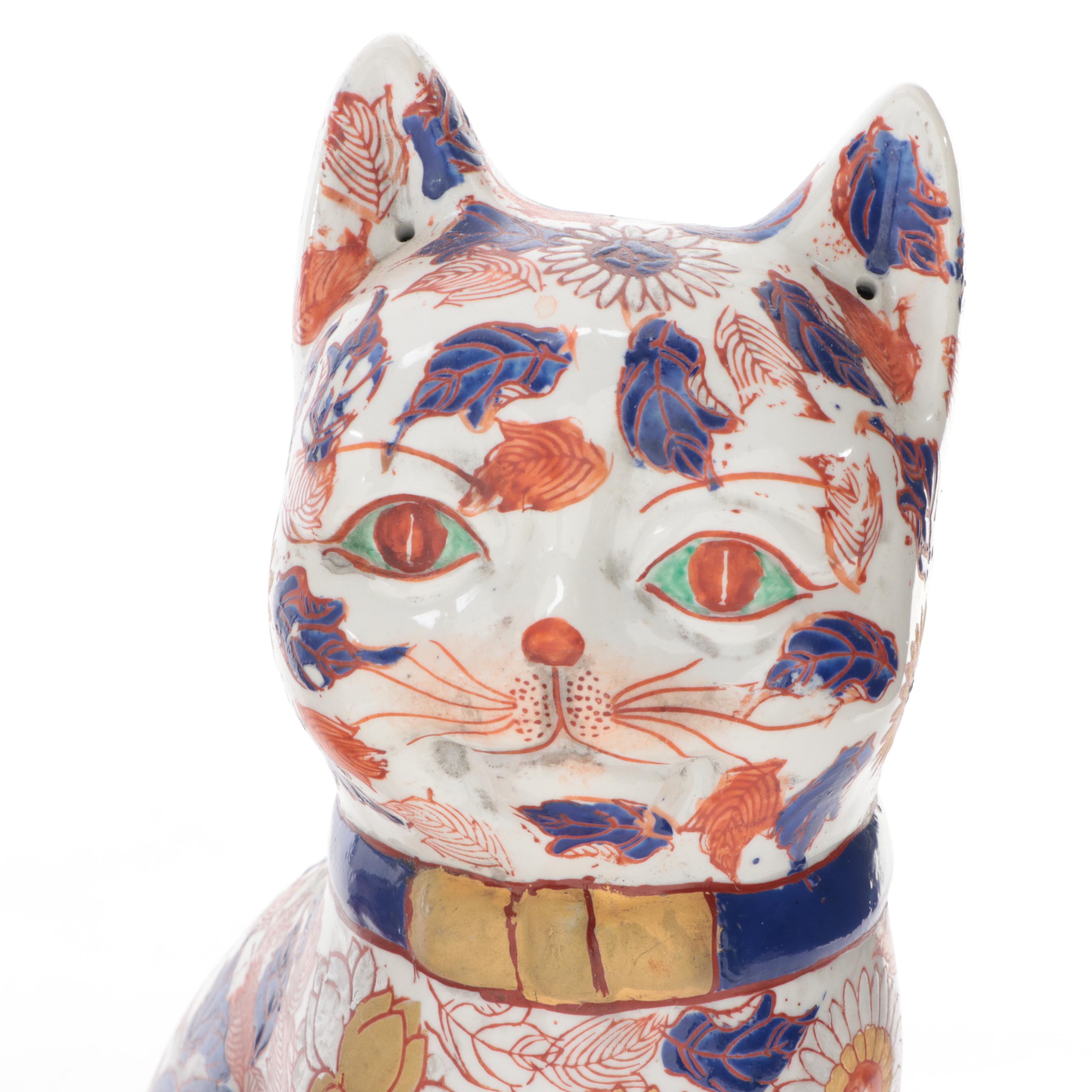Japanese Porcelain Imari Cat Figurines