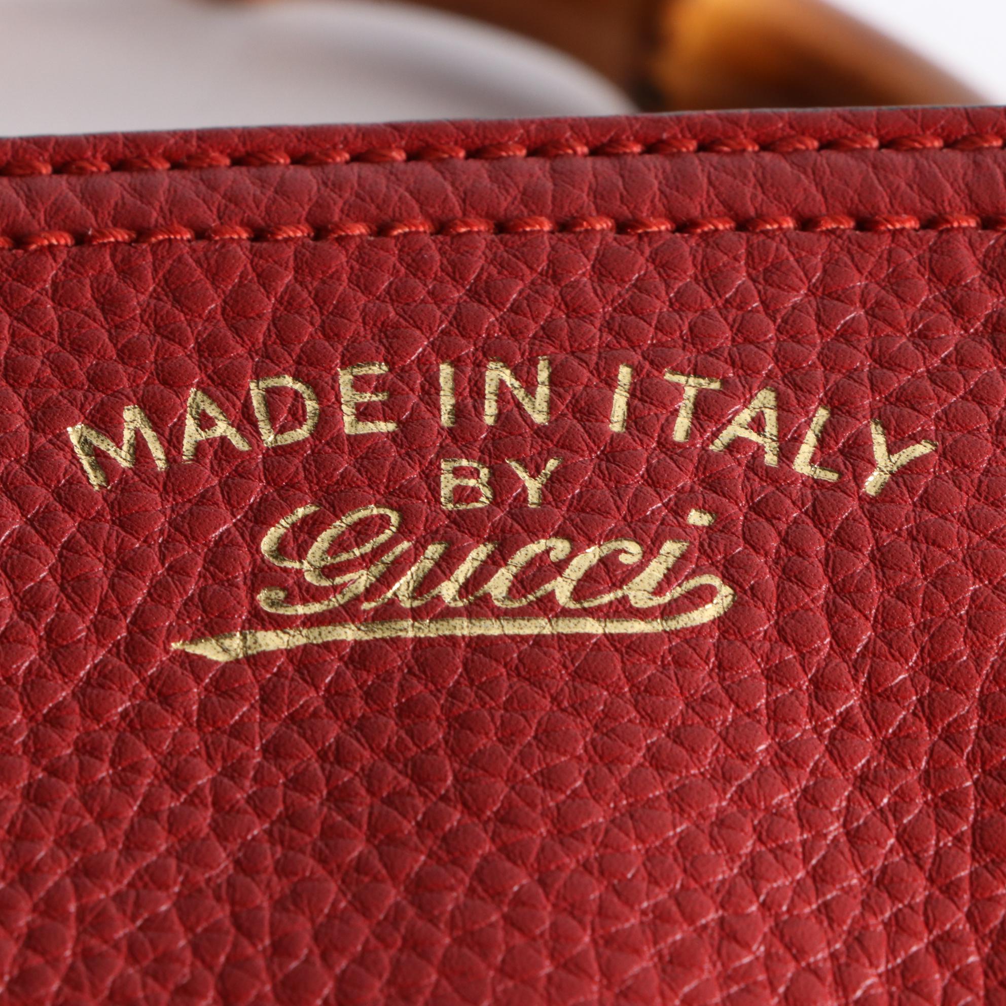 Gucci Bamboo Small Shopper Tote in Grain Leather