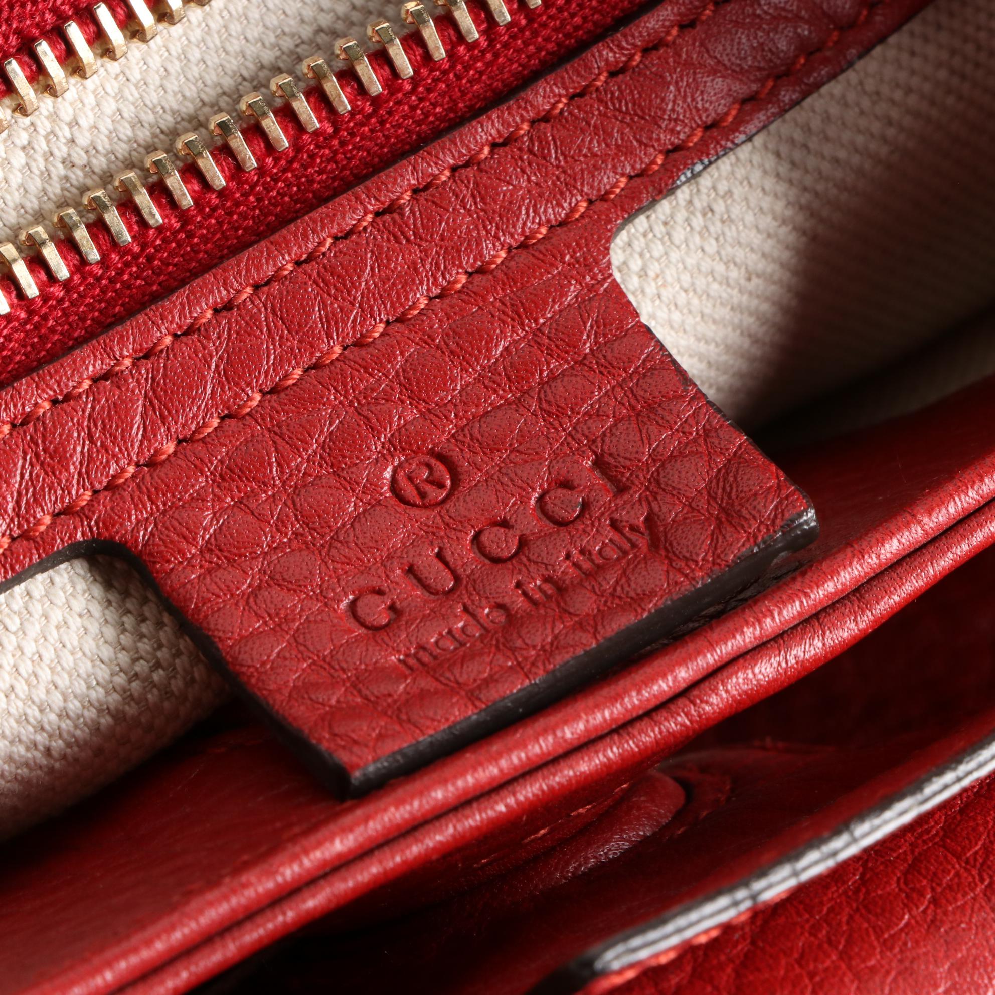 Gucci Bamboo Small Shopper Tote in Grain Leather