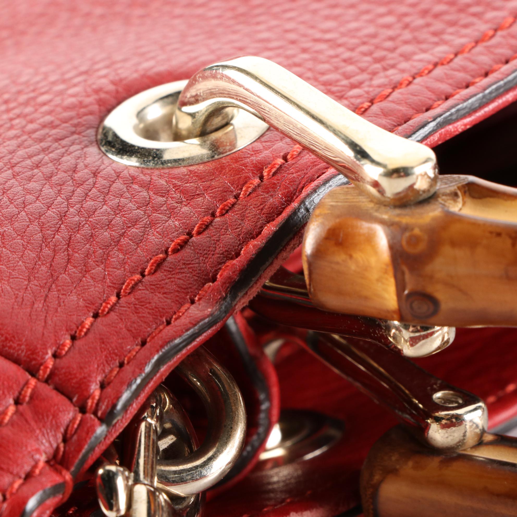 Gucci Bamboo Small Shopper Tote in Grain Leather