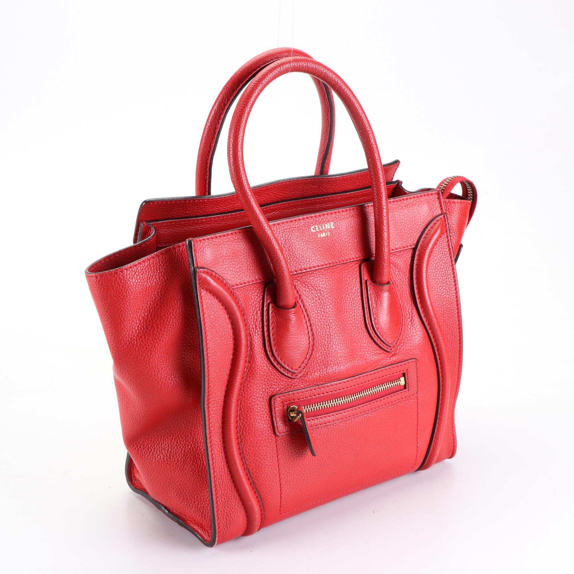 Céline Micro Luggage Tote in Bullhide Calf Leather