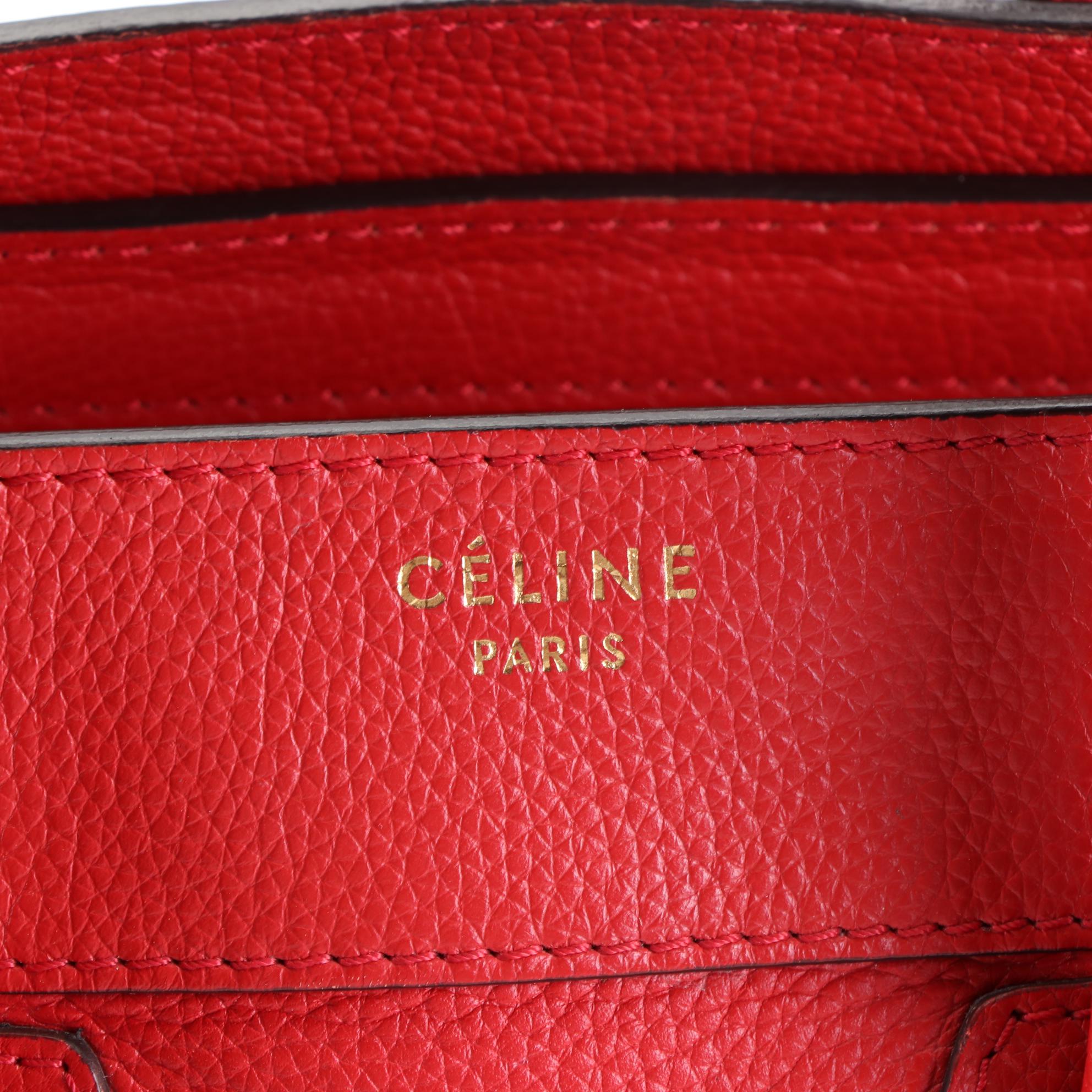 Céline Micro Luggage Tote in Bullhide Calf Leather