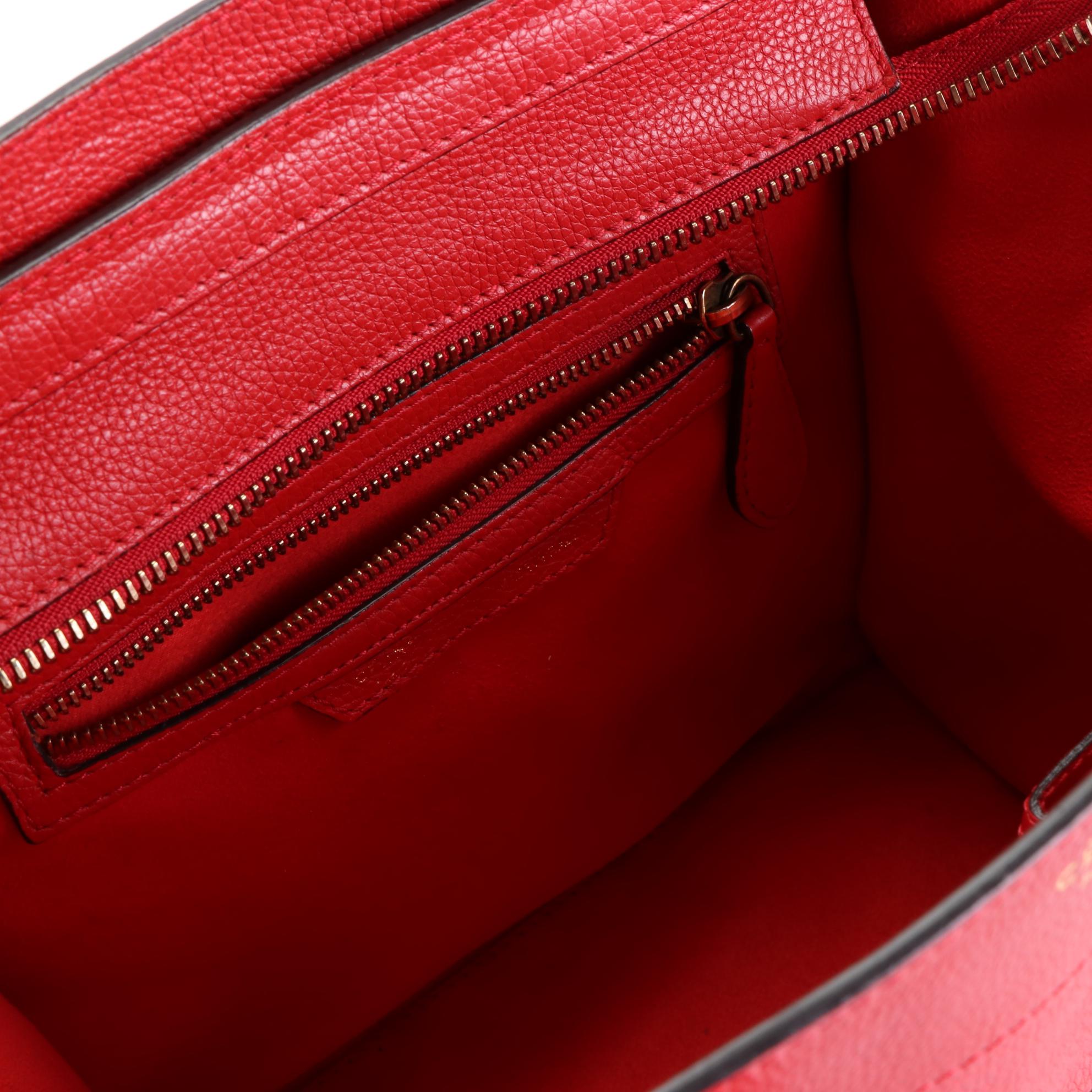 Céline Micro Luggage Tote in Bullhide Calf Leather