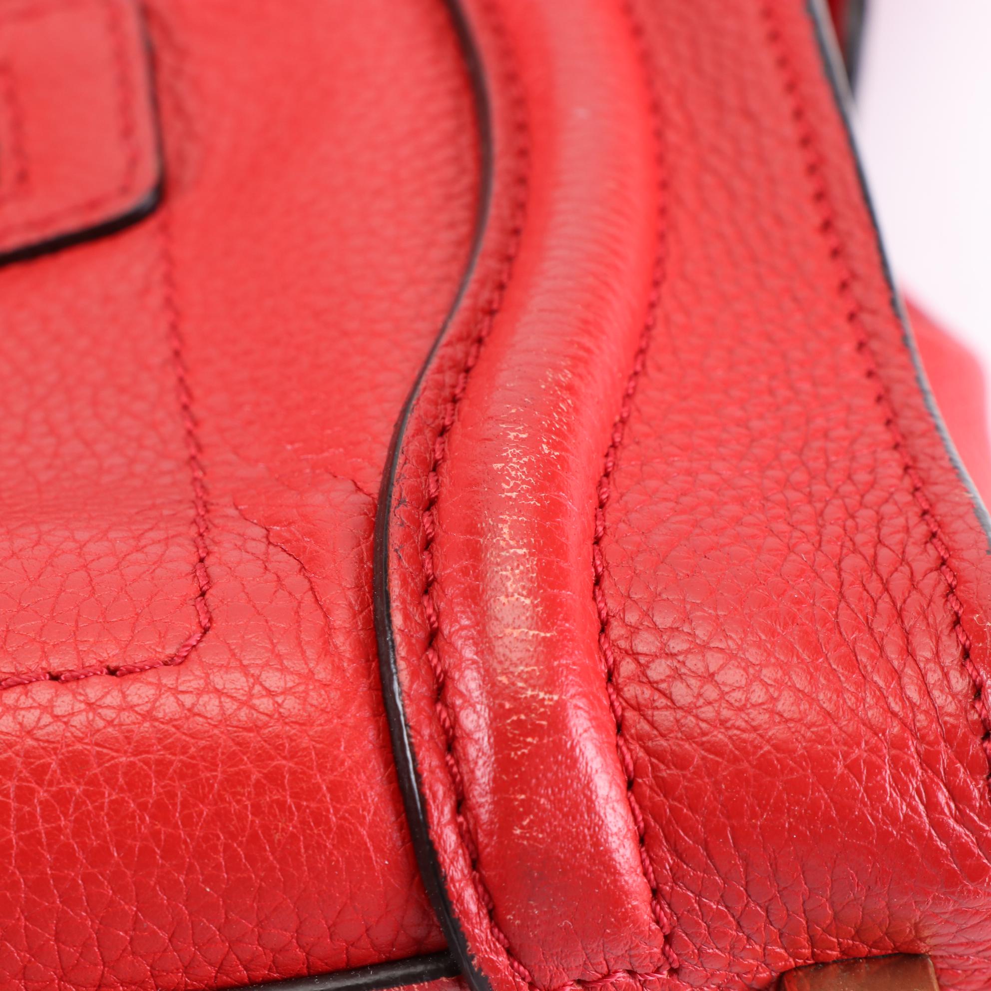 Céline Micro Luggage Tote in Bullhide Calf Leather