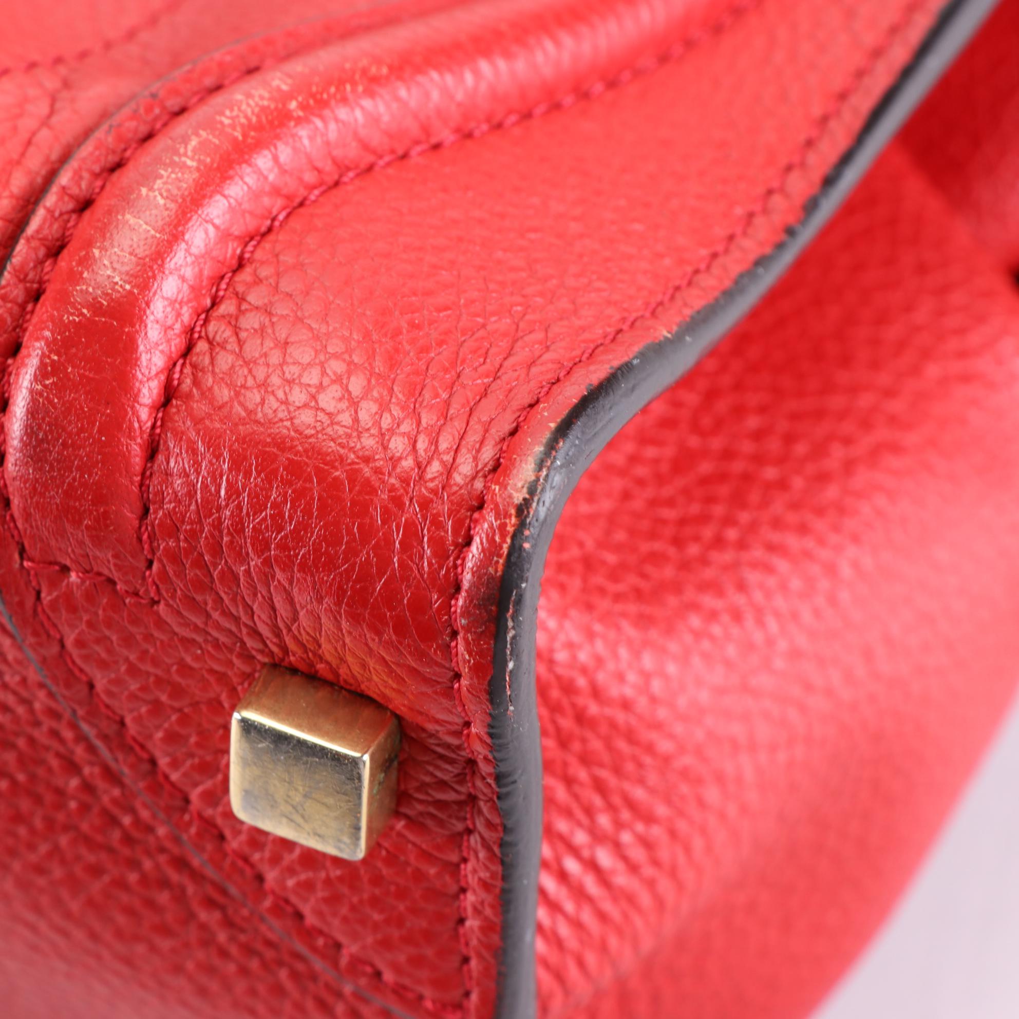 Céline Micro Luggage Tote in Bullhide Calf Leather