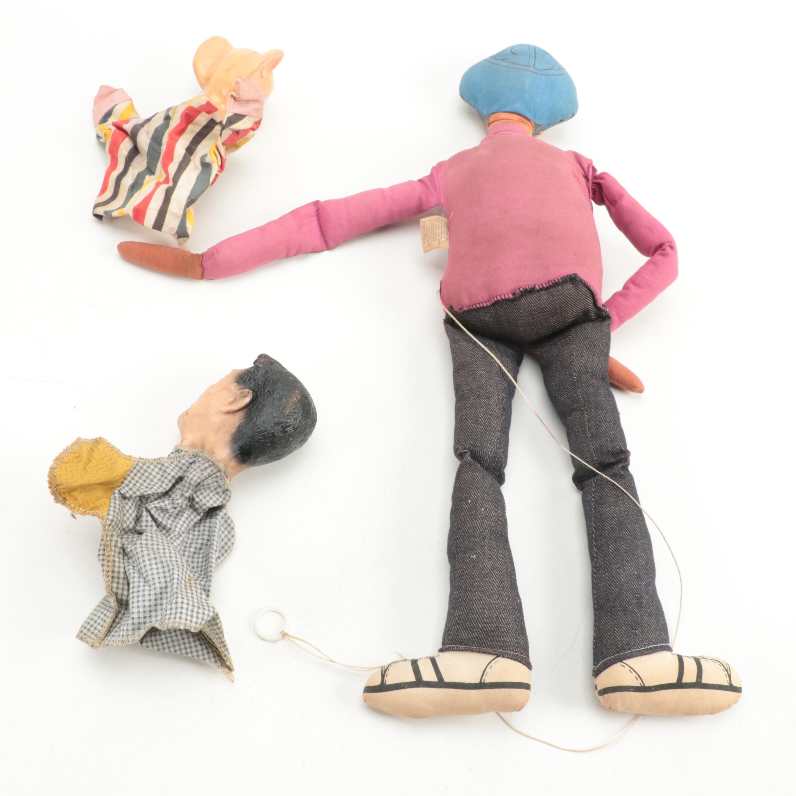 Shindana Toys "J. J. Dyn-O-Mite!" Talking Doll with Other Hand Puppets