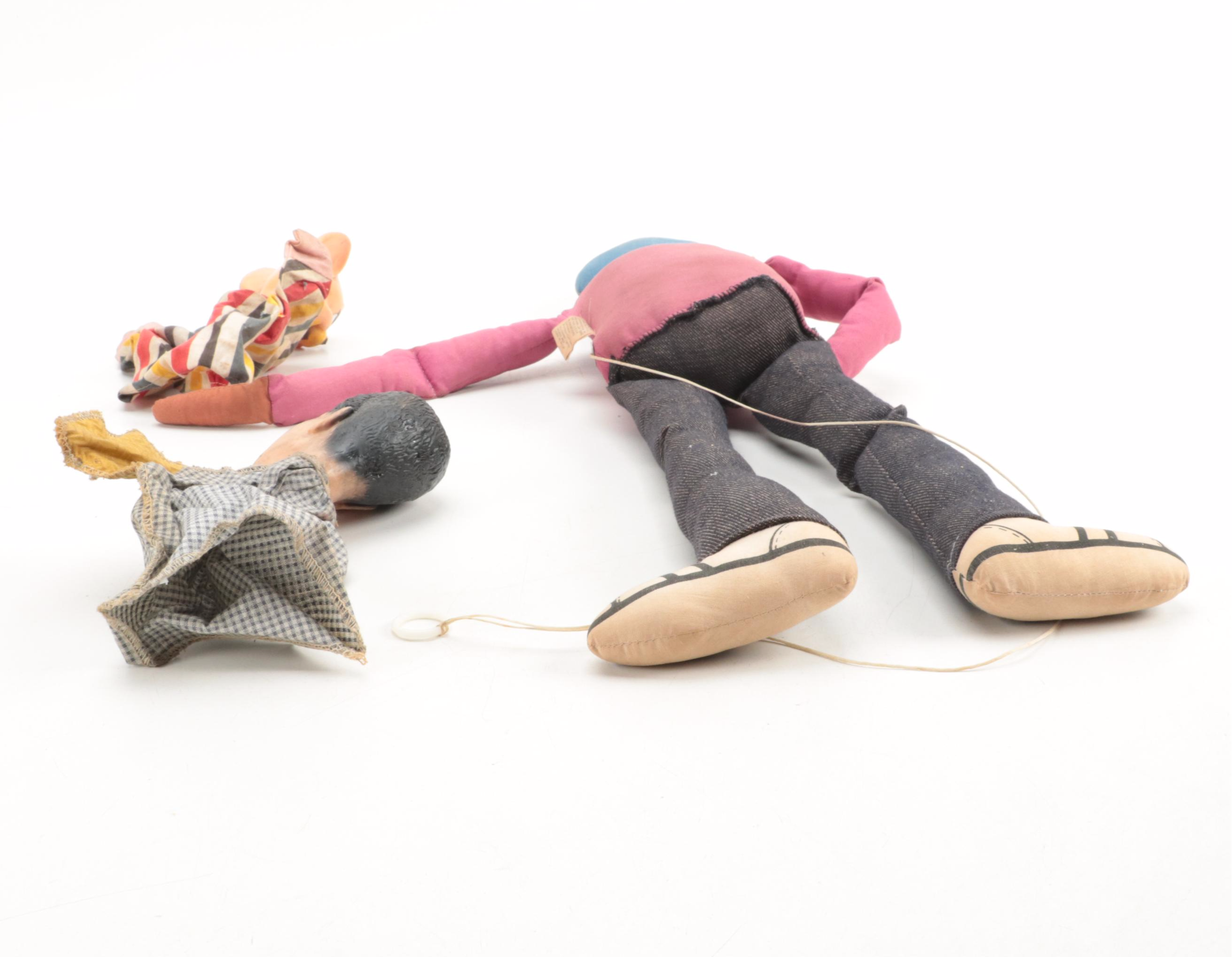 Shindana Toys "J. J. Dyn-O-Mite!" Talking Doll with Other Hand Puppets