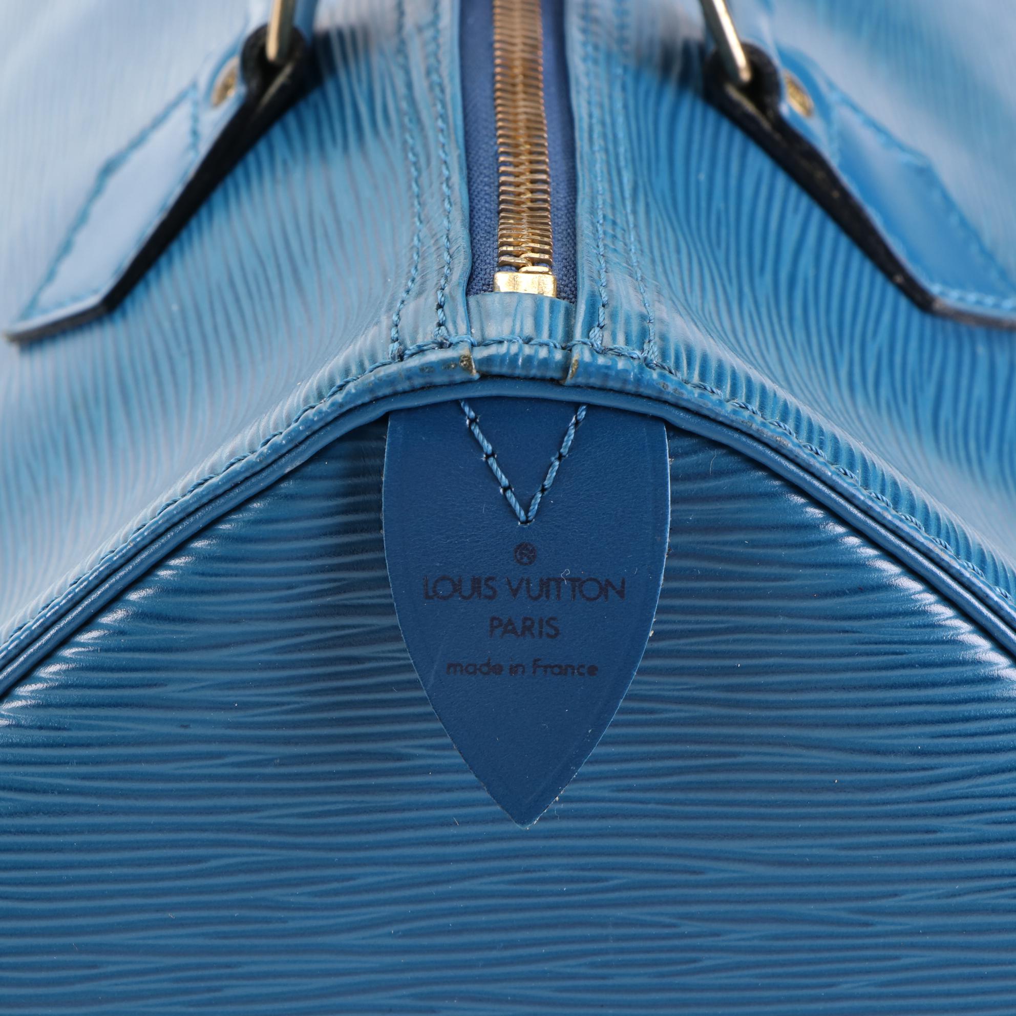 Louis Vuitton Speedy 30 Bag in Toledo Blue Epi Leather