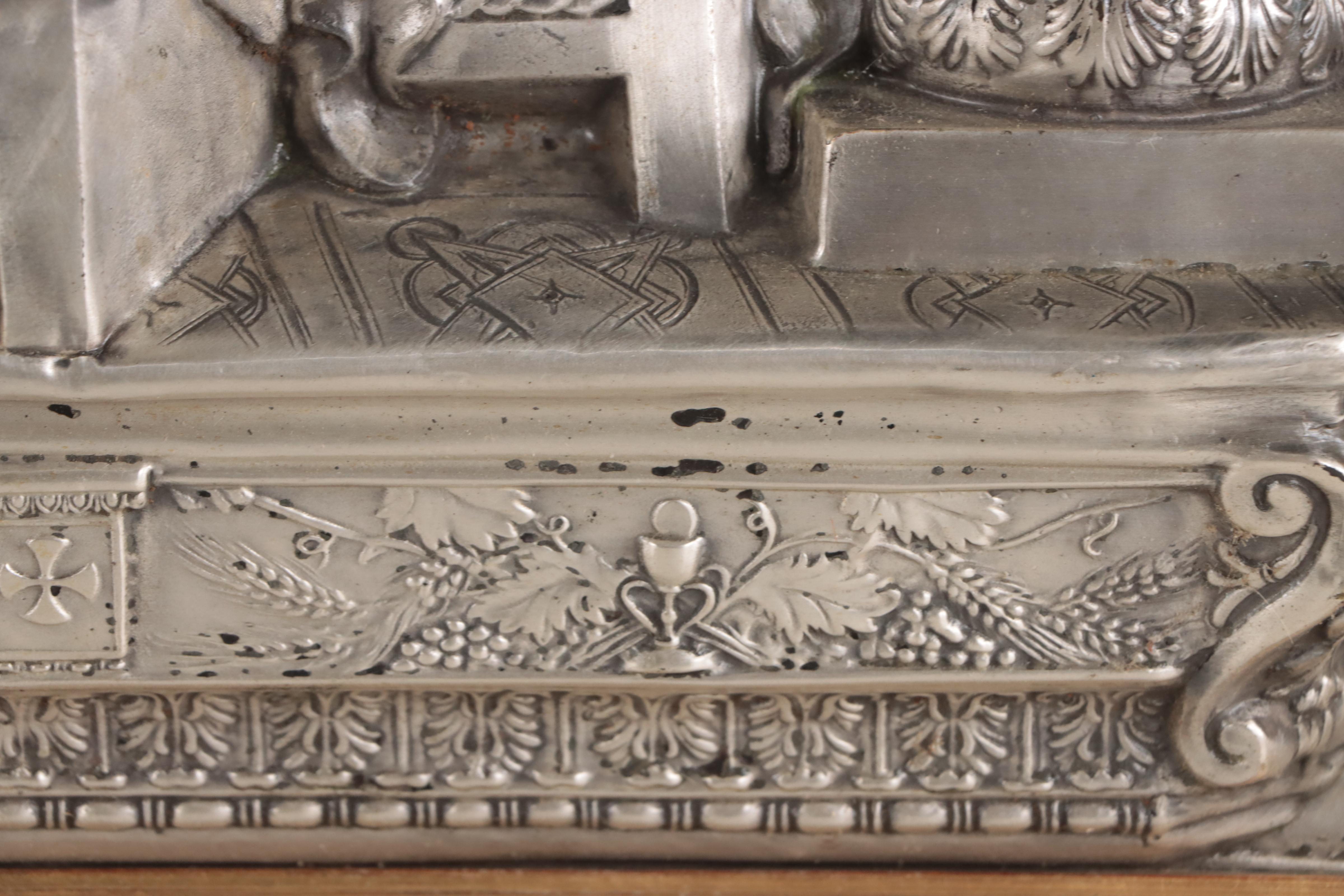 Metal Plated Relief Panel After "The Last Supper," Late 20th Century