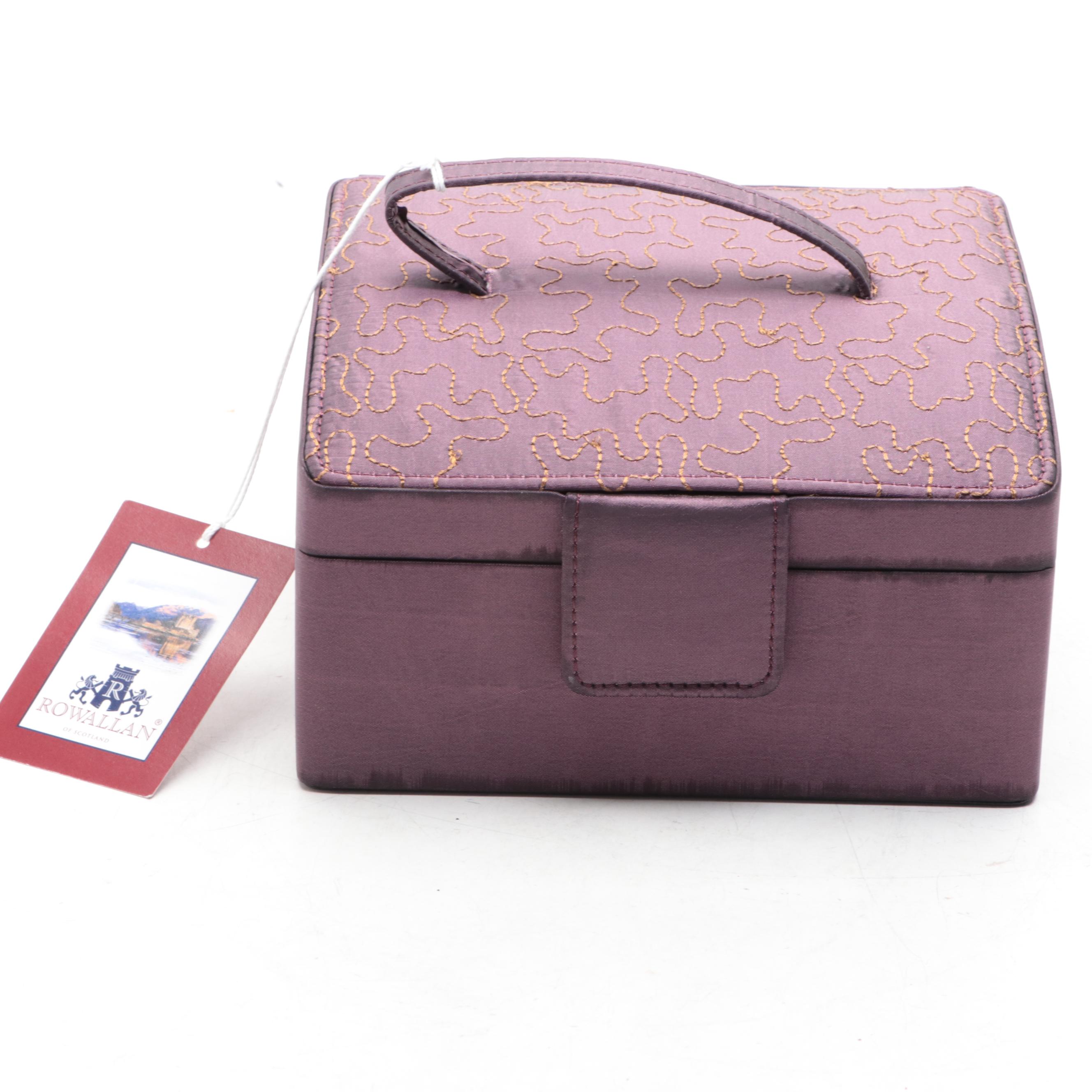 Rowallan Eggplant Faux Silk Upholstered Jewelry Boxes