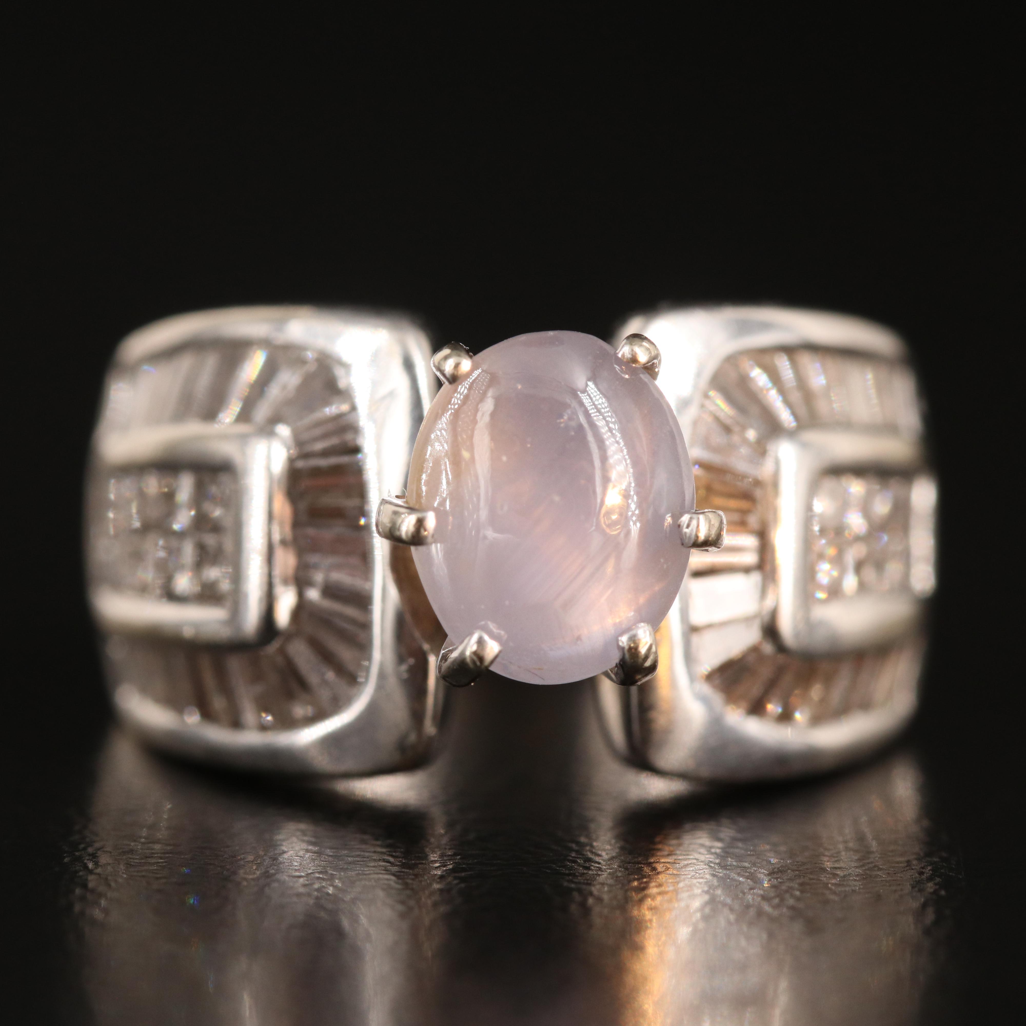 14K 2.54 CT Star Sapphire and 1.77 CTW Diamond Ring