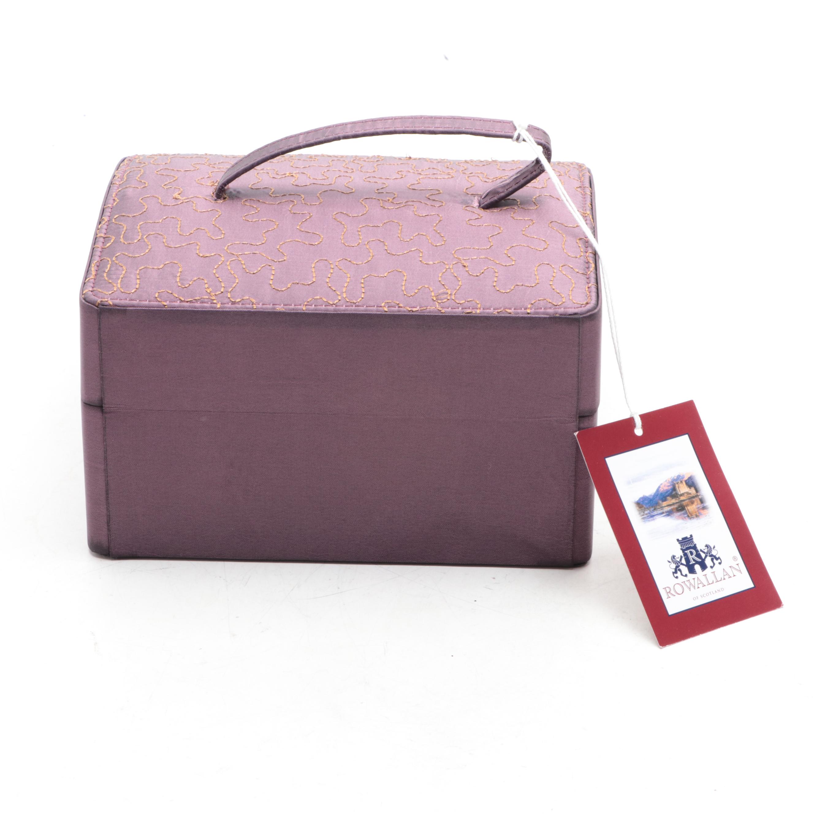 Rowallan Eggplant Faux Silk Upholstered Jewelry Boxes