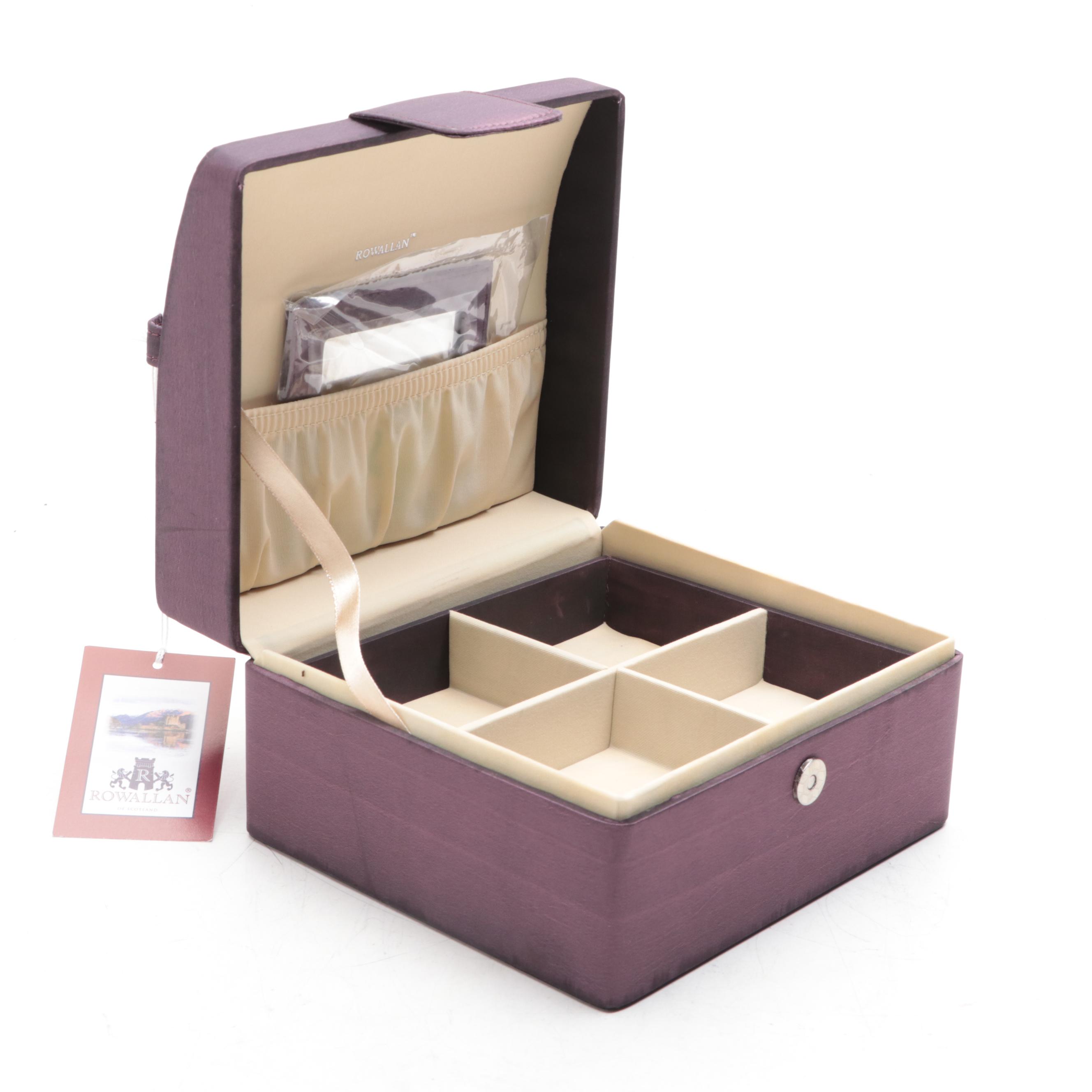 Rowallan Eggplant Faux Silk Upholstered Jewelry Boxes